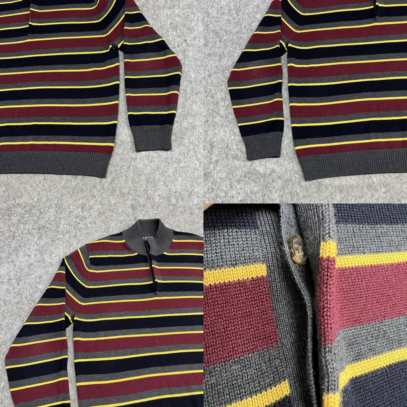 Brooks Brothers Brooks Brothers Sweater Mens XL Striped Mock Neck Henley Wool Size US XL / EU 56 / 4 - 8 Thumbnail