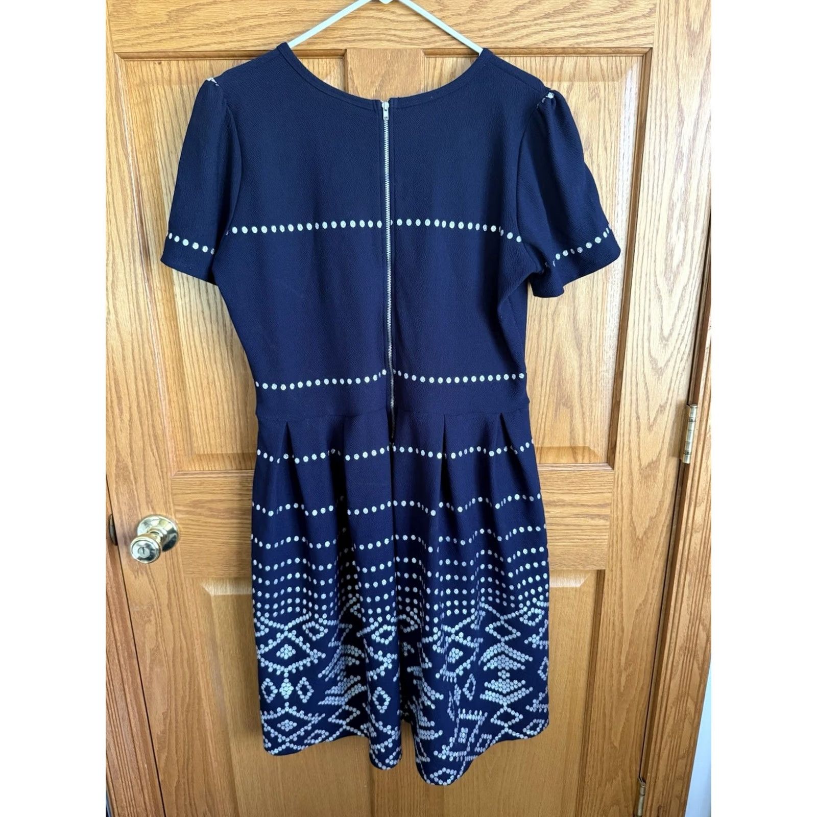Vintage Holiday Dress Womens 3X Navy Silver Classy Party Office Size XXL / US 16-18 / IT 52-54 - 2 Thumbnail