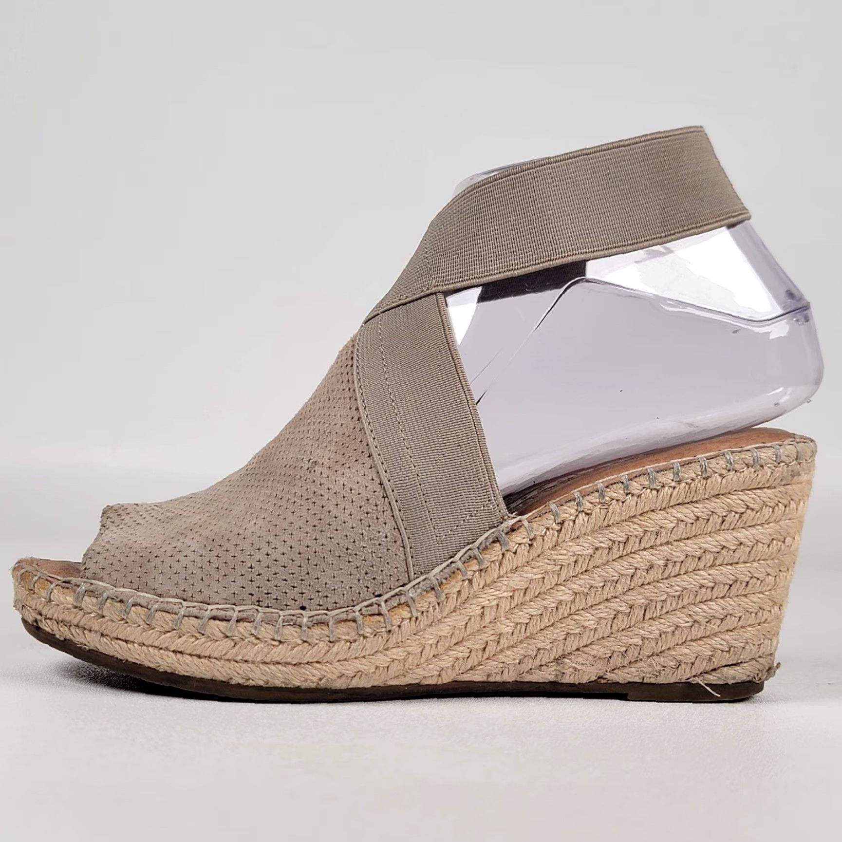 Vintage Gentle Souls by Kenneth Cole Sandal M Womens Espadrille Wedge Beige Leather Buckle Comfort 6/36 Size US 6 / IT 36 - 7 Thumbnail