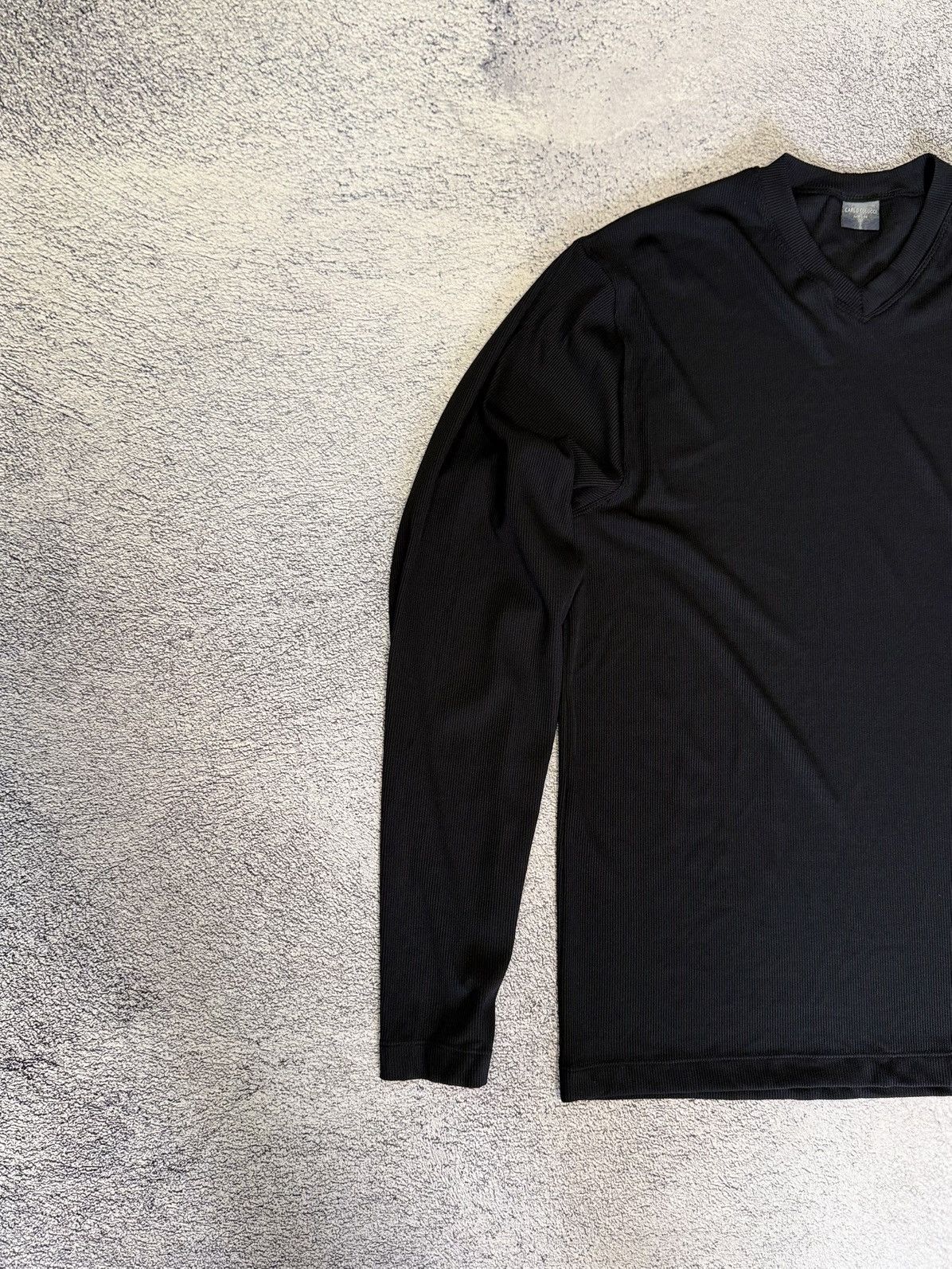 Carlo Colucci Carlo Colucci Slim Fit Long Sleeve V Neck Shirt Black L Men Size US L / EU 52-54 / 3 - 9 Thumbnail