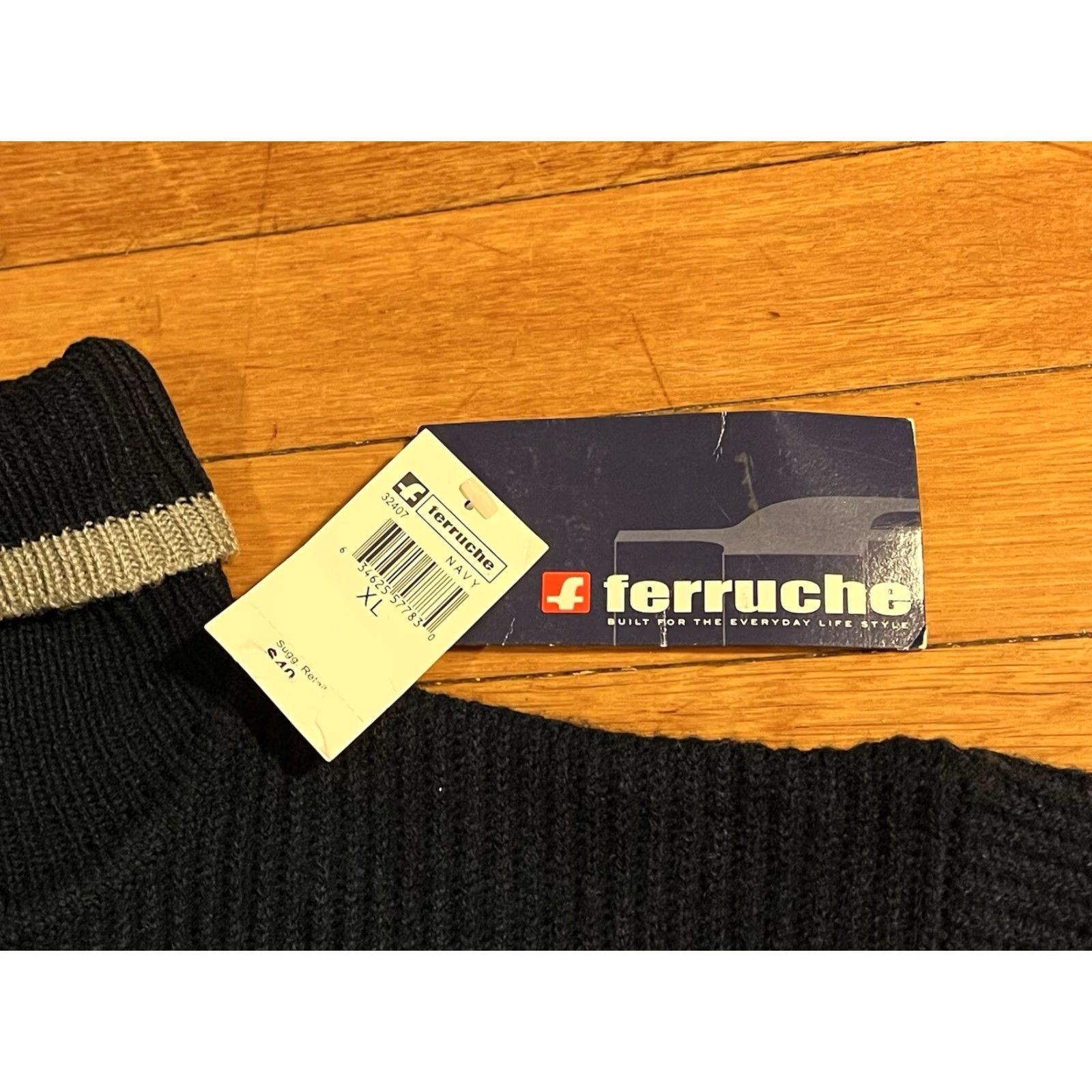 Vintage VINTAGE Ferruche Ribbed Turtleneck Sweater Men’s XL Navy Blue 90s Classic Outdoor Preppy Mens Size US XL / EU 56 / 4 - 4 Thumbnail