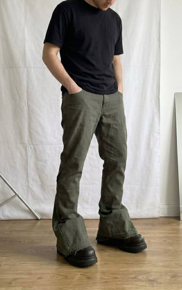 rare flared khaki jeans bootcut