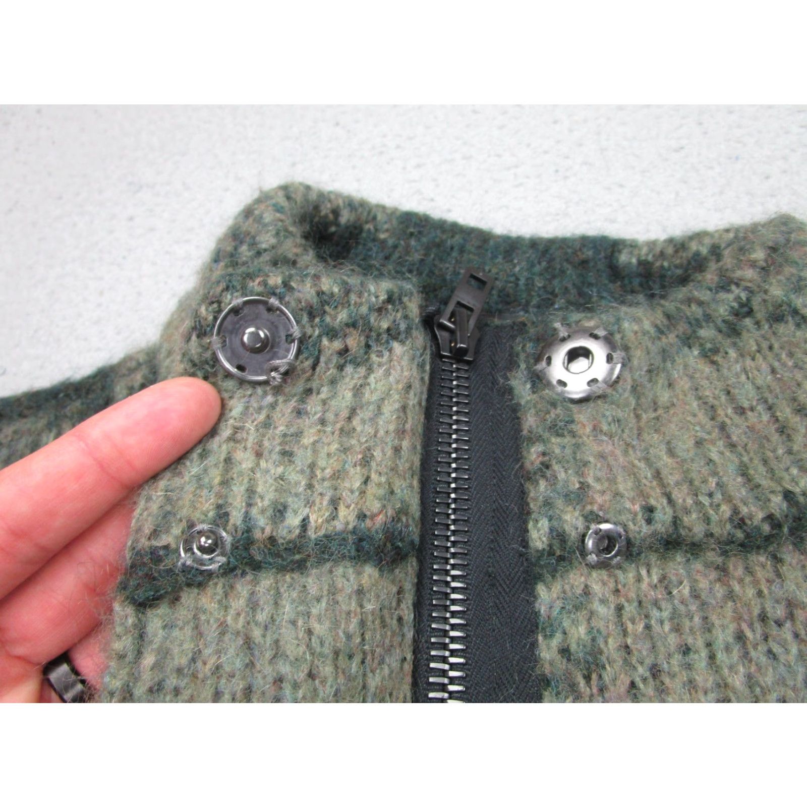 Rag & Bone VINTAGE? No. Rag & Bone Coat Womens XXS Green Mohair Check Zip Front Lined Pockets Overcoat Size XXS / US 00 / IT 34 - 4 Thumbnail