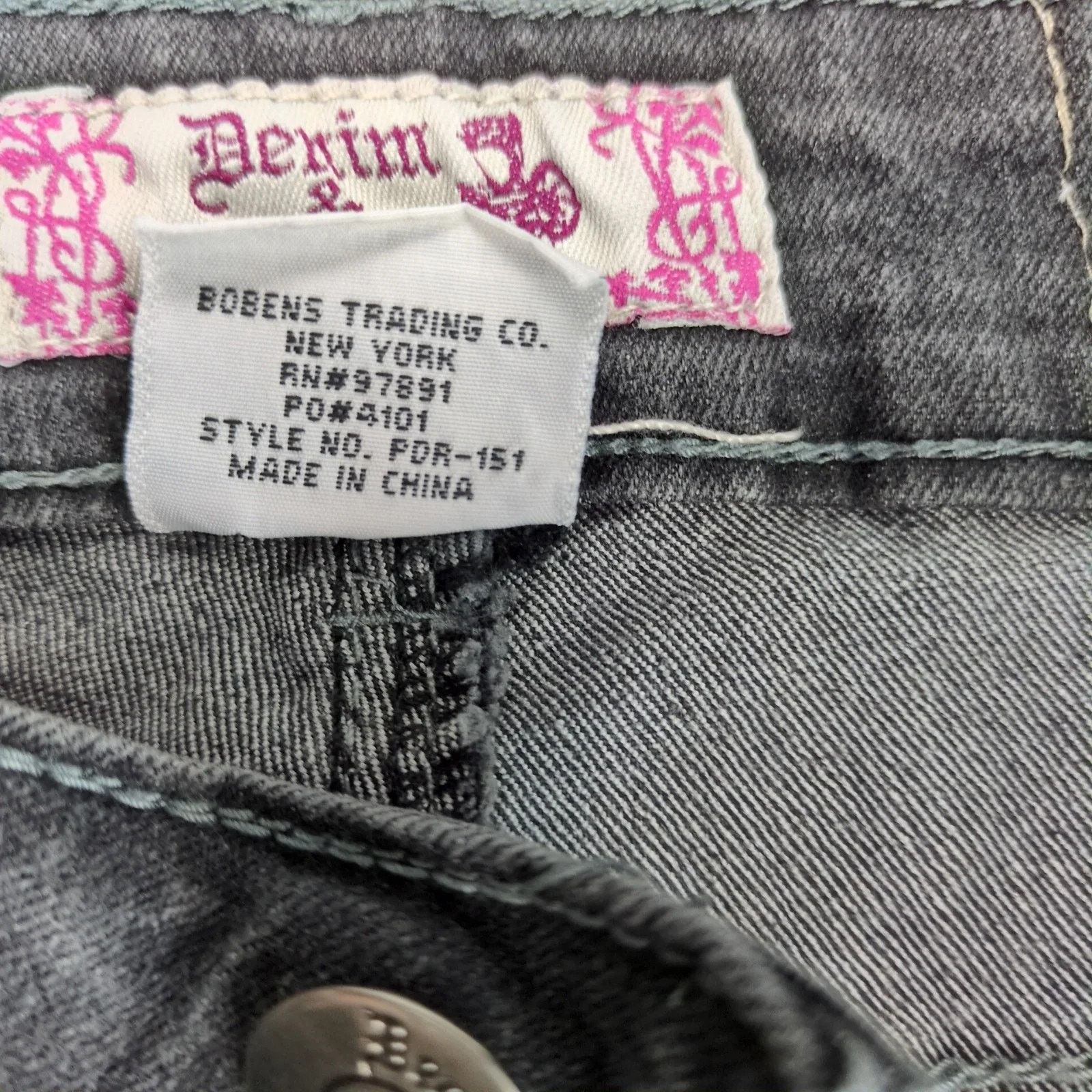 Other Denim & Rivets Y2K Charcoal Jeans Women's 34x29" Side Stripe Size 42" / US 20 - 7 Thumbnail