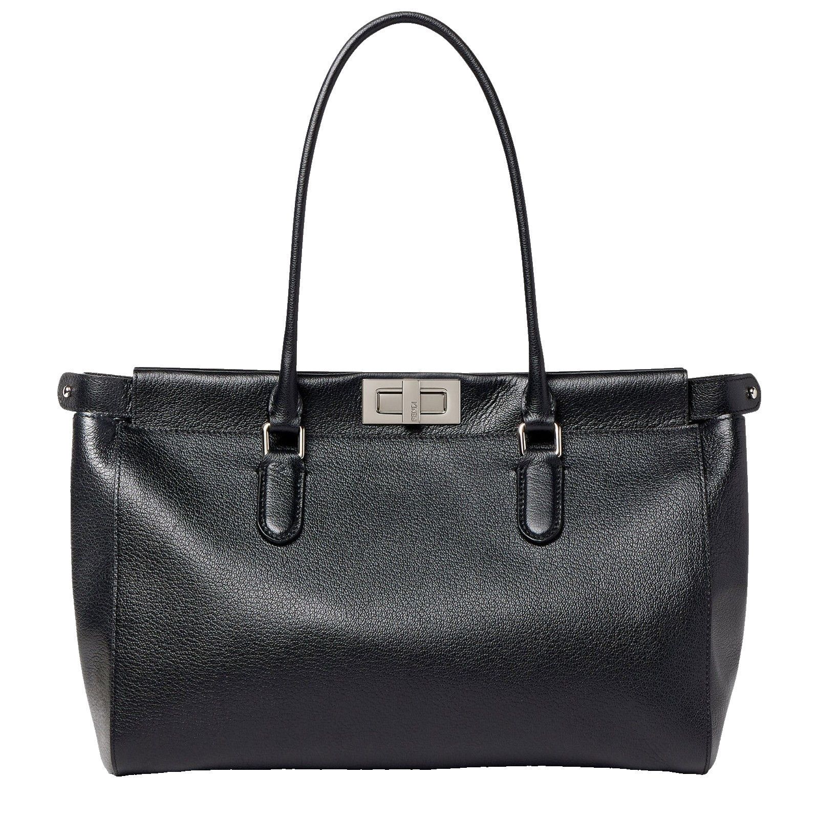 Fendi FENDI $3750 Peekaboo Small Black Leather Tote Bag New & Auth Size ONE SIZE - 1 Thumbnail