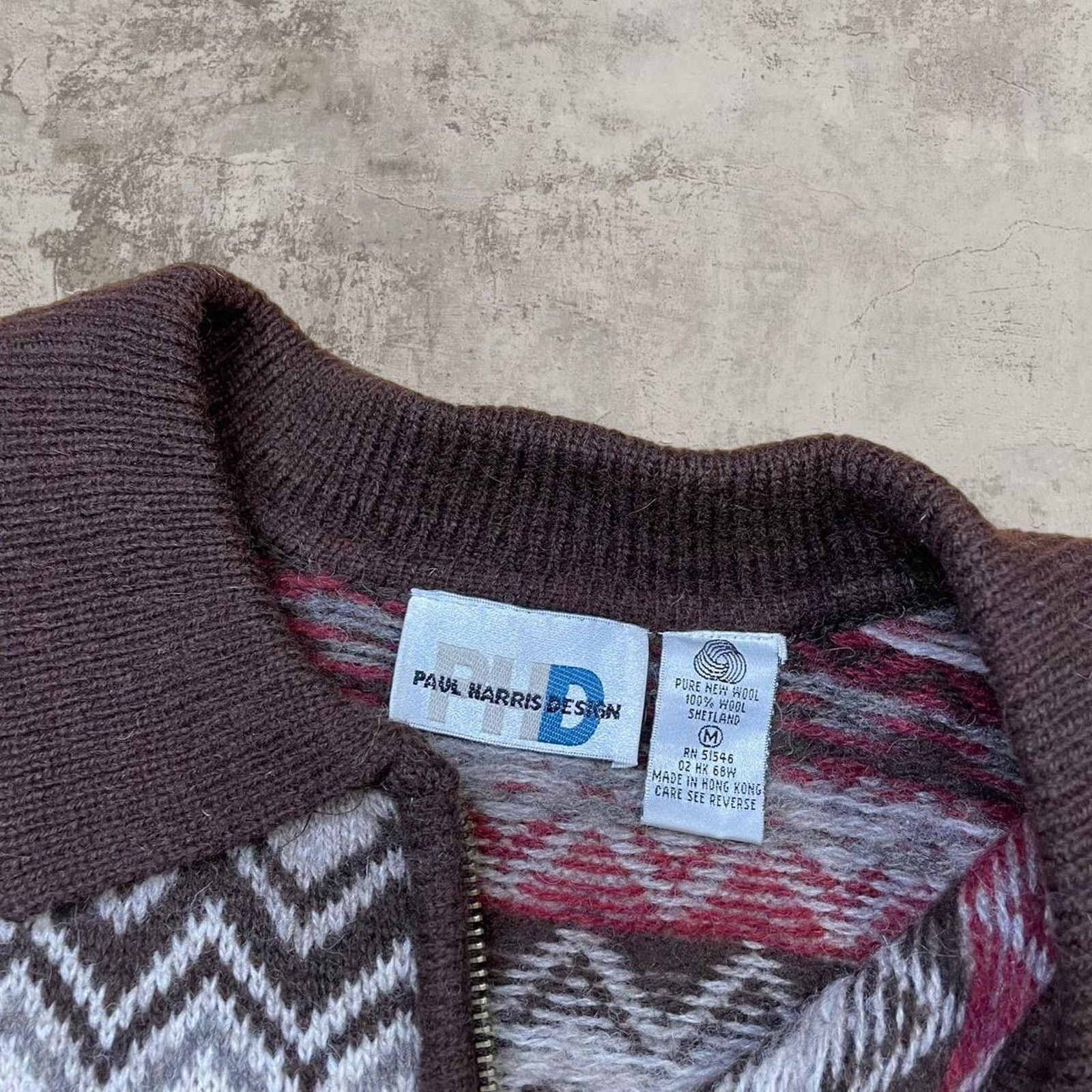Harris Tweed 80s boxy Paul Harris Multi Color Wool zip up sweater M Size US M / EU 48-50 / 2 - 4 Thumbnail