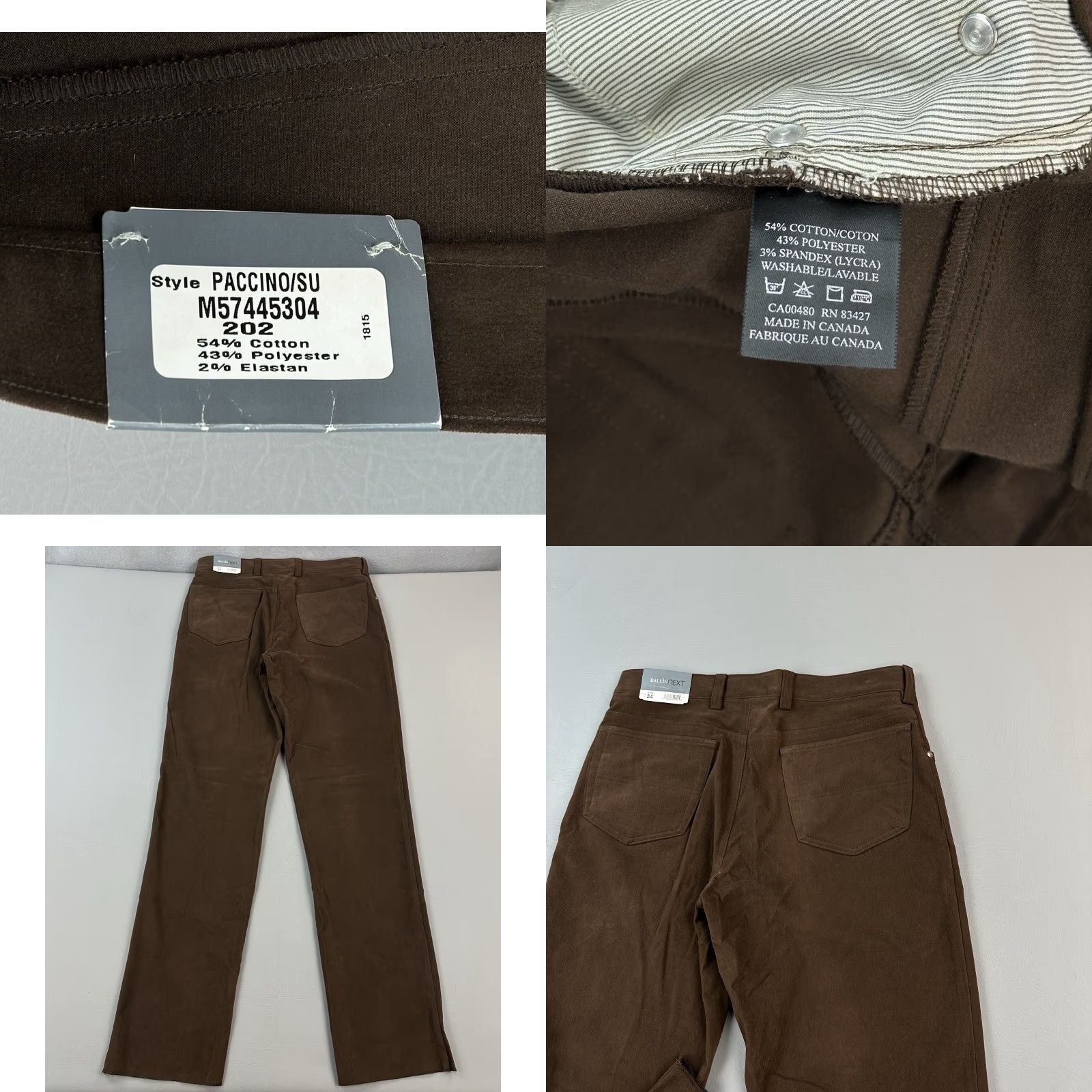 Vintage VINTAGE Ballin Next Pants Mens 34 Brown Paccino 5 Pocket Stretch Tailor Ready Hem NWT Size US 34 / EU 50 - 8 Thumbnail