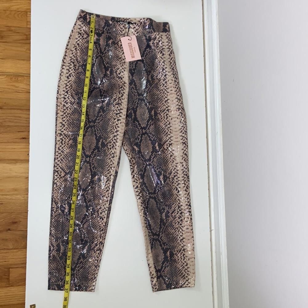 Designer Missguided l NWT High Waist Snakeskin Trouser Size 4P Size 27" / US 4 / IT 40 - 4 Thumbnail