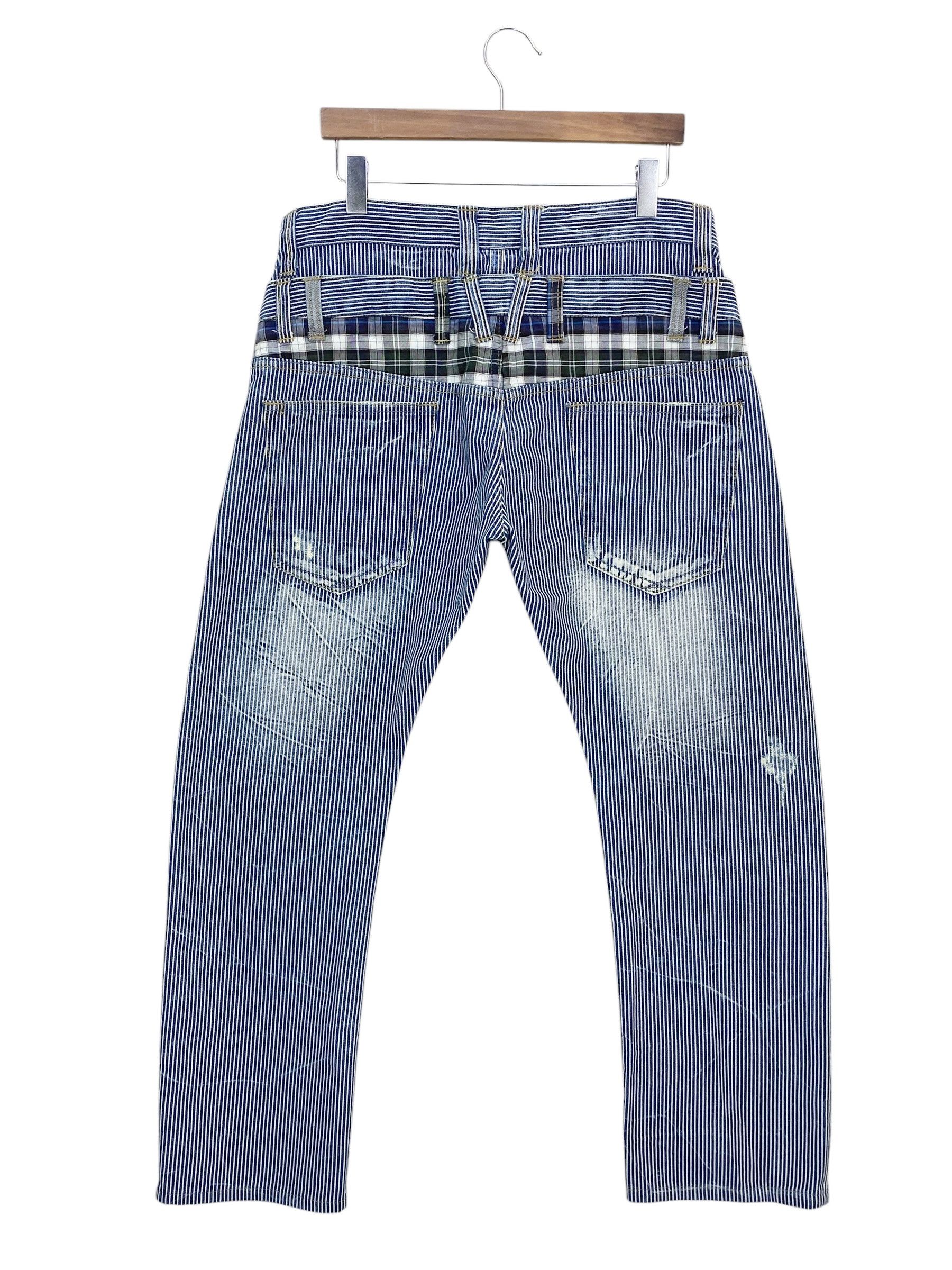 Other Dominates Stripes Hickory Double Waist Distressed Jeans Size US 34 / EU 50 - 1 Thumbnail