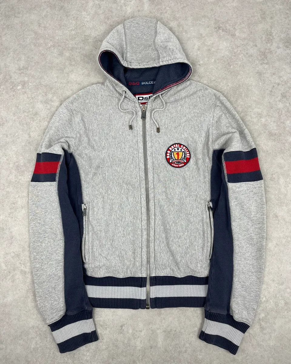 Dolce & Gabbana AW2007 Dolce & Gabbana Grey Royal College Zip-up Hoodie Size US M / EU 48-50 / 2 - 1 Thumbnail