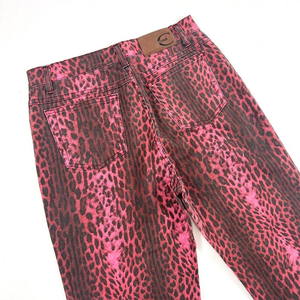 Just Cavalli NWT deadstock Cavalli red and black leopard print jeans Size 30" / US 8 / IT 44 - 8 Thumbnail