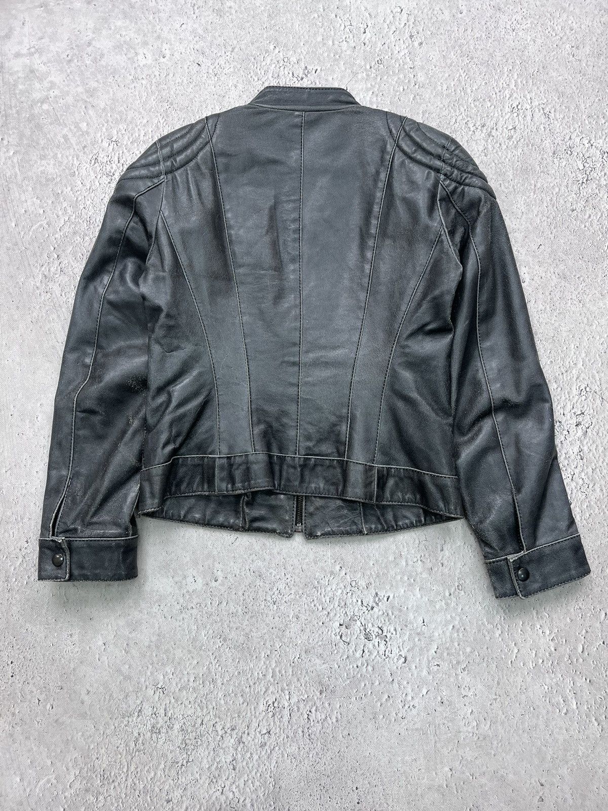 Japanese Brand Vintage Real Leather Racing Jacket Blazer Distressed Size M / US 6-8 / IT 42-44 - 10 Thumbnail