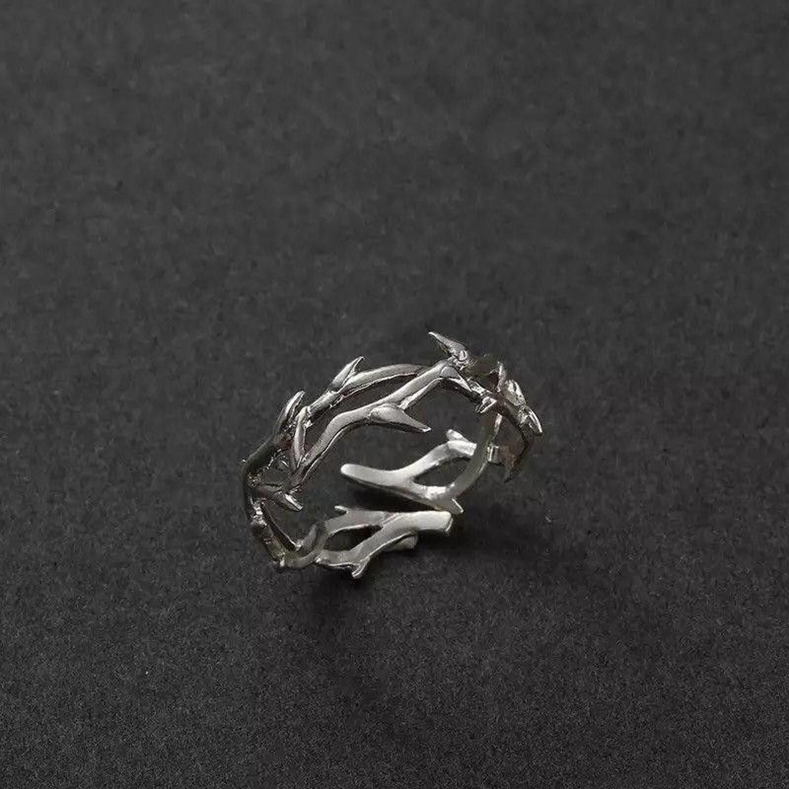 Jewelry Punk Irregular Thorns Couple Ring Adjustable Size ONE SIZE - 1 Thumbnail
