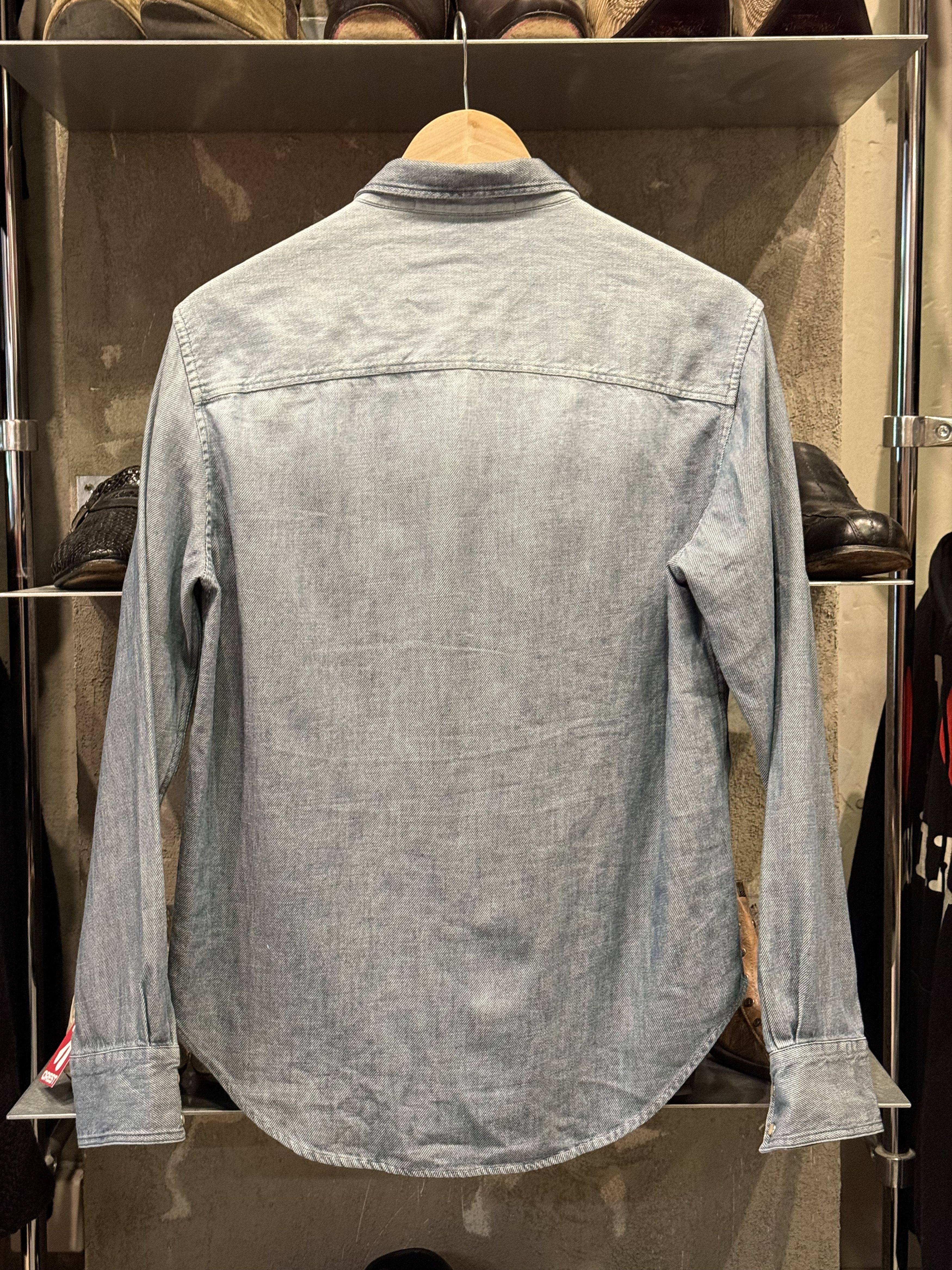 Iro Iro Paris denim leather hybrid button up shirt Size US L / EU 52-54 / 3 - 2 Thumbnail