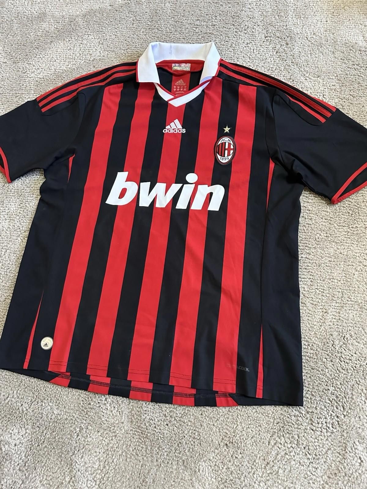 Adidas AC MILAN ITALY 2008/09 FOOTBALL SHIRT JERSEY #80 RONALDINHO Size US XL / EU 56 / 4 - 3 Thumbnail