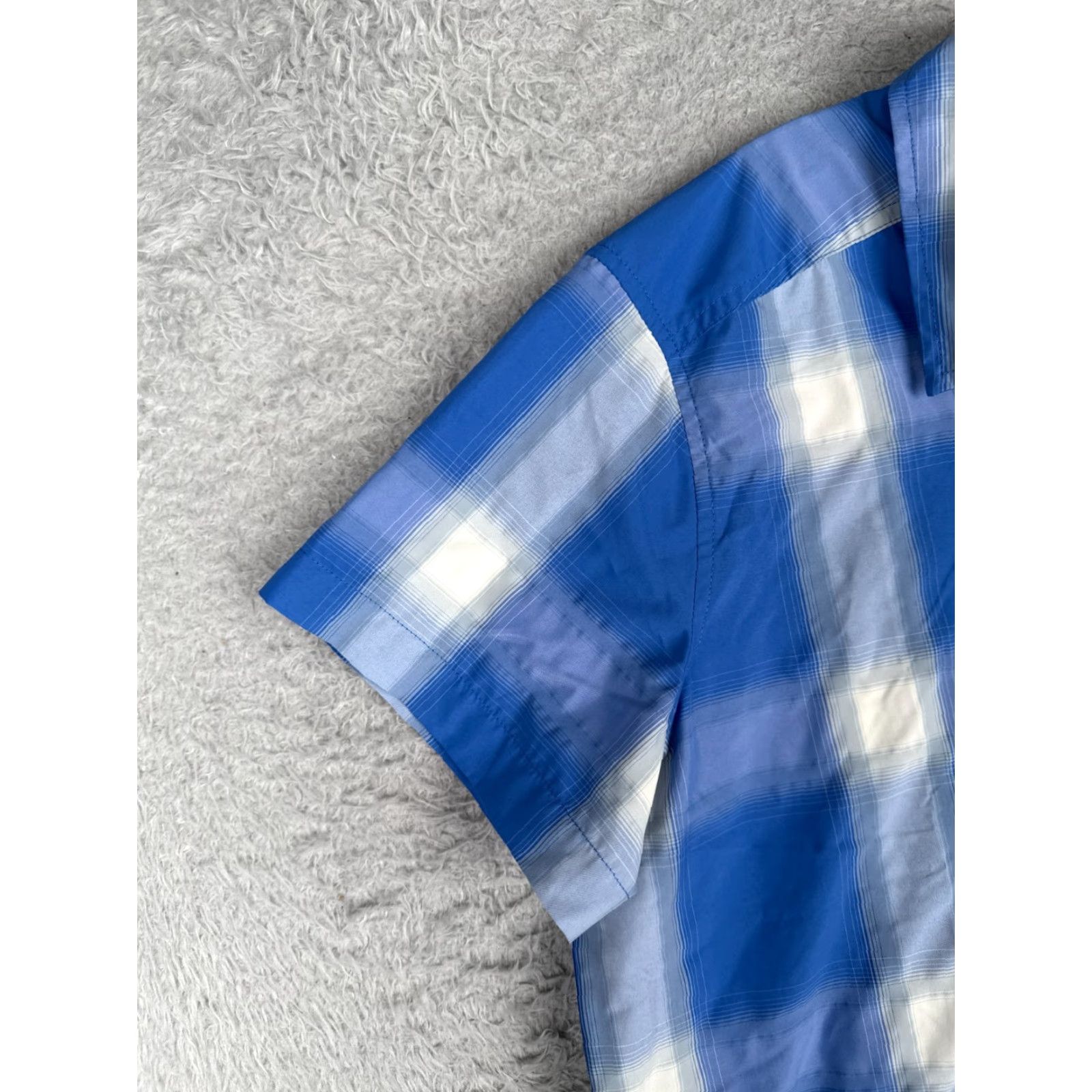 Eddie Bauer Eddie Bauer Shirt Womens Plaid Button-Up Short Sleeve Blue M Casual Travel Workwear Fish Theme Pockets Breathing All Seasons Cotton Size M / US 6-8 / IT 42-44 - 3 Thumbnail