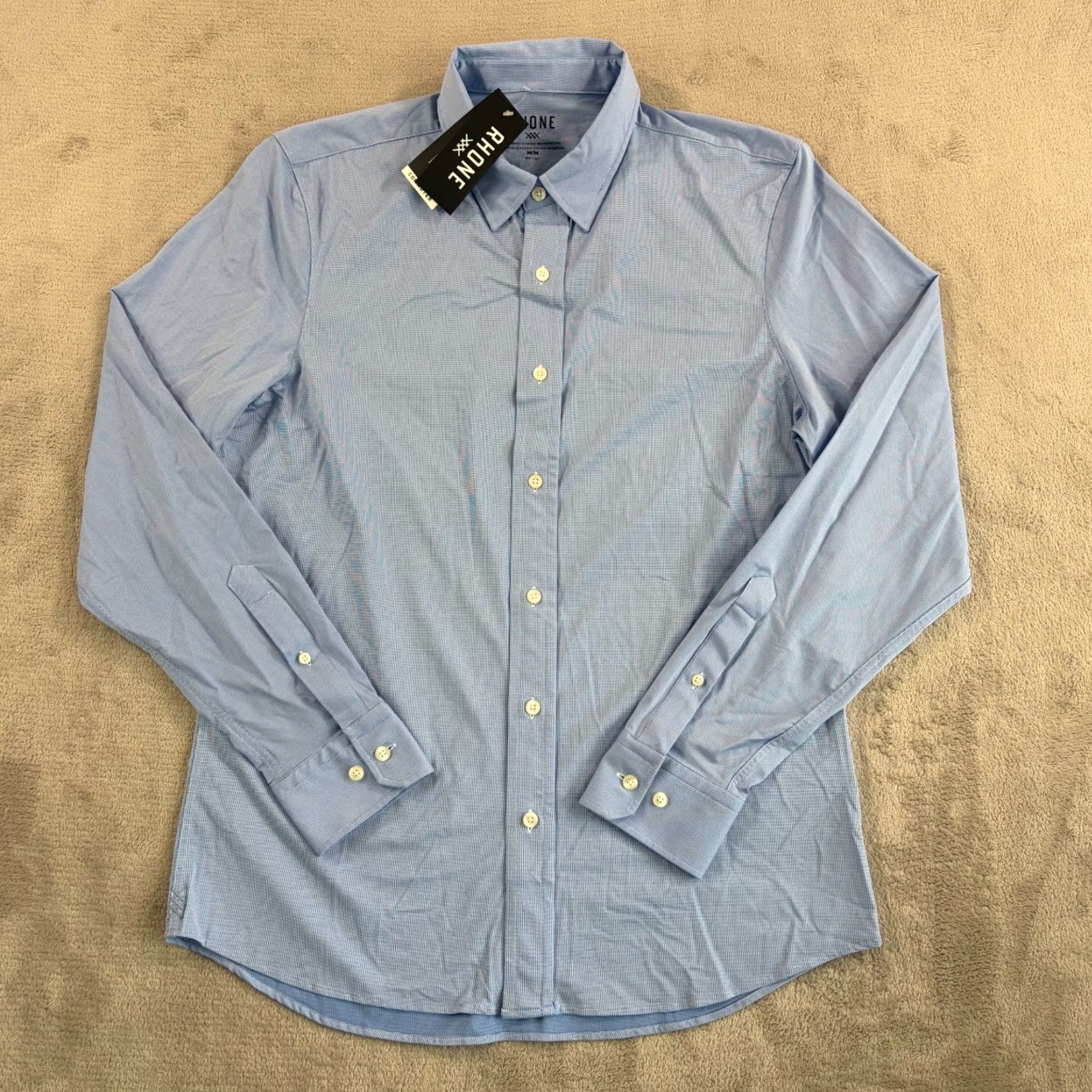 Rhone Rhone Commuter Classic Fit Performance Shirt Blue Men M Slimming Stretch All Seasons Button-Up Casual Workwear classic Rhone Size US M / EU 48-50 / 2 - 4 Thumbnail