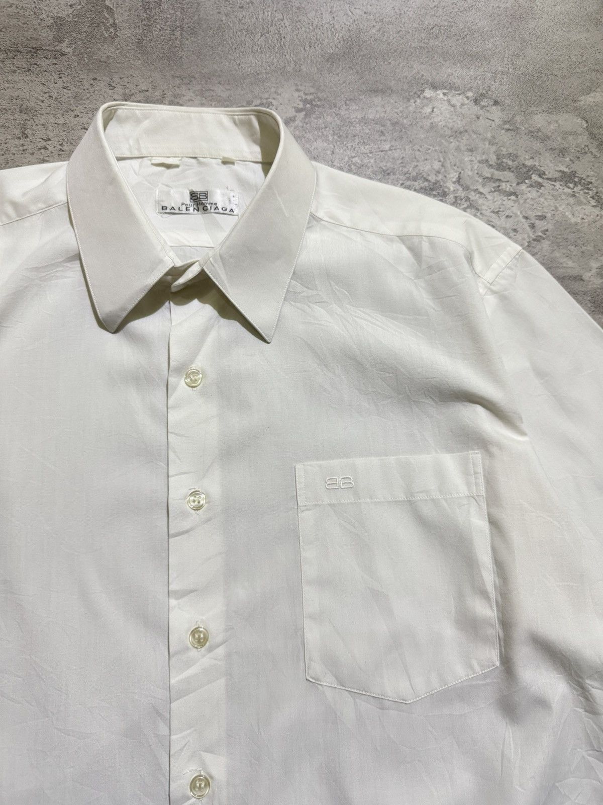 Balenciaga VINTAGE BALENCIAGA BB POUR HOMME SHIRT Size US L / EU 52-54 / 3 - 2 Thumbnail