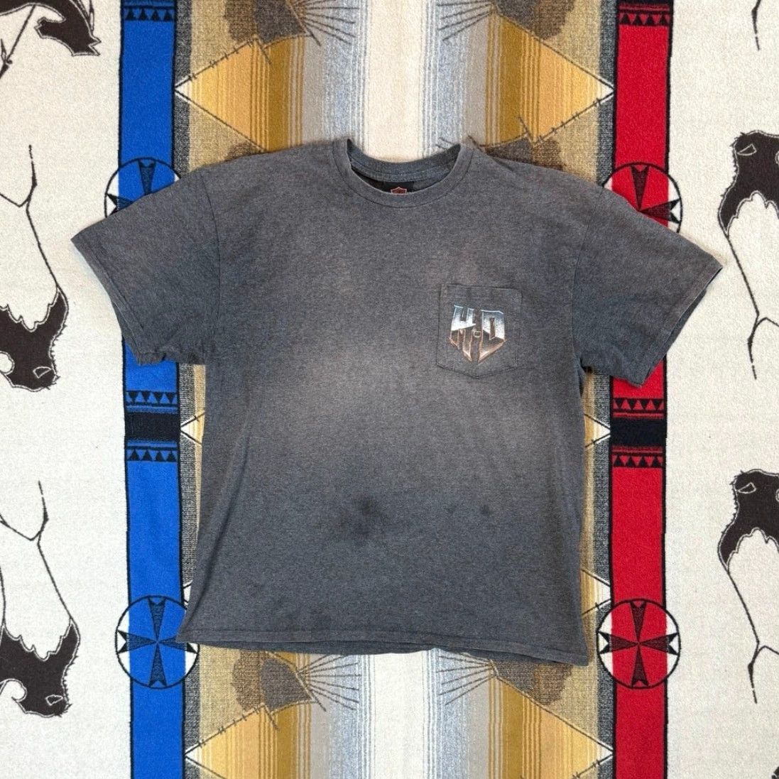 Harley Davidson Harley Davidson Men’s T-Shirt Biker Pocket Gray XL 90s Y2K Motorcycle Shirt Mens Short Sleeve Vintage No Size US XL / EU 56 / 4 - 2 Thumbnail