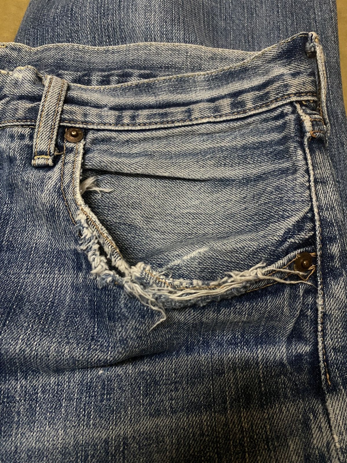 Levi's Vintage Clothing Vintage Levi’s Big E Redline Selvedge Distressed Pocket Size US 32 / EU 48 - 9 Thumbnail