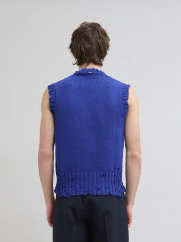 Marni o1w1db10326 Cotton V-Neck Vest in Blue Size US S / EU 44-46 / 1 - 2 Thumbnail