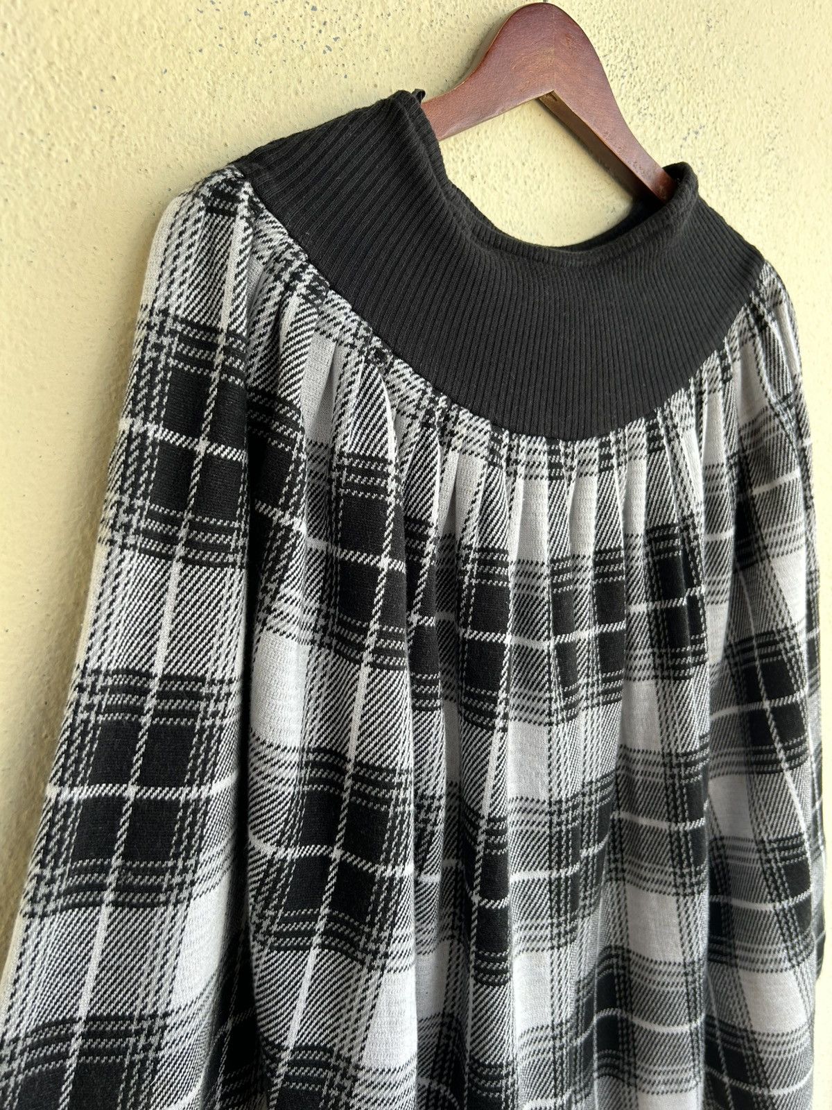 Norma Kamali Black And White Checkered Skirt Size 22" - 6 Thumbnail
