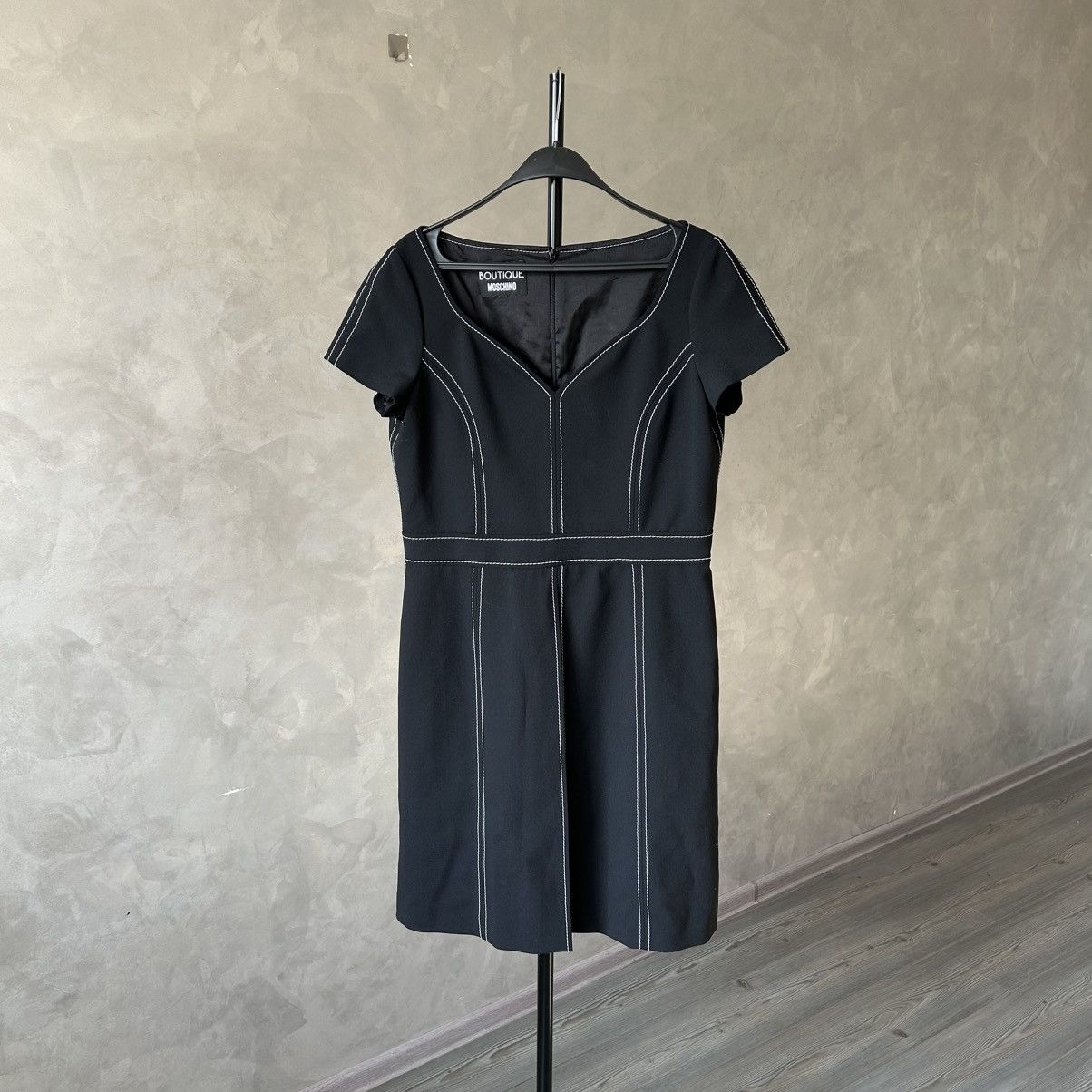 Boutique Moschino Moschino Boutique Contrast Stitch Tailored Dress Size XL / US 12-14 / IT 48-50 - 1 Thumbnail
