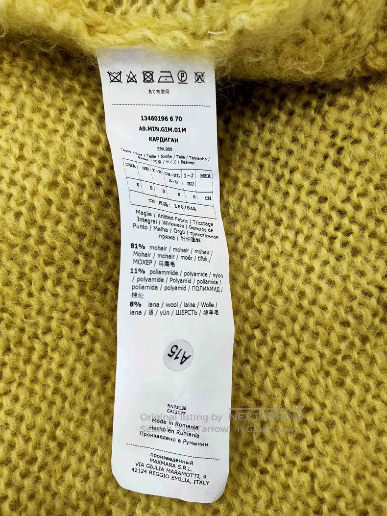 Max Mara Max Mara Light Yellow Knit Cardigan Open-Front Jacket Size XL / US 12-14 / IT 48-50 - 4 Thumbnail