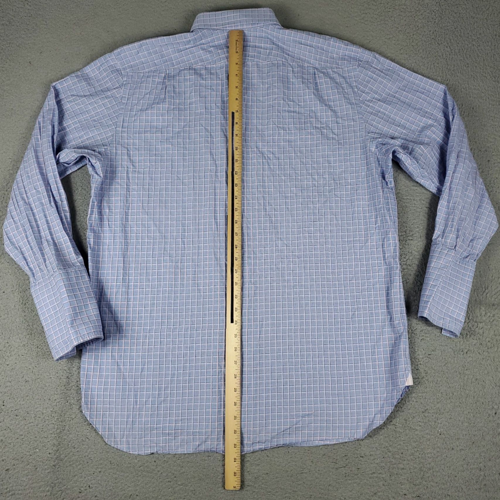 Pinko Thomas Pink Shirt Mens 18 Blue Pink Plaid French Cuff Button Up Long Sleeve Shirt Size US XXL / EU 58 / 5 - 3 Thumbnail