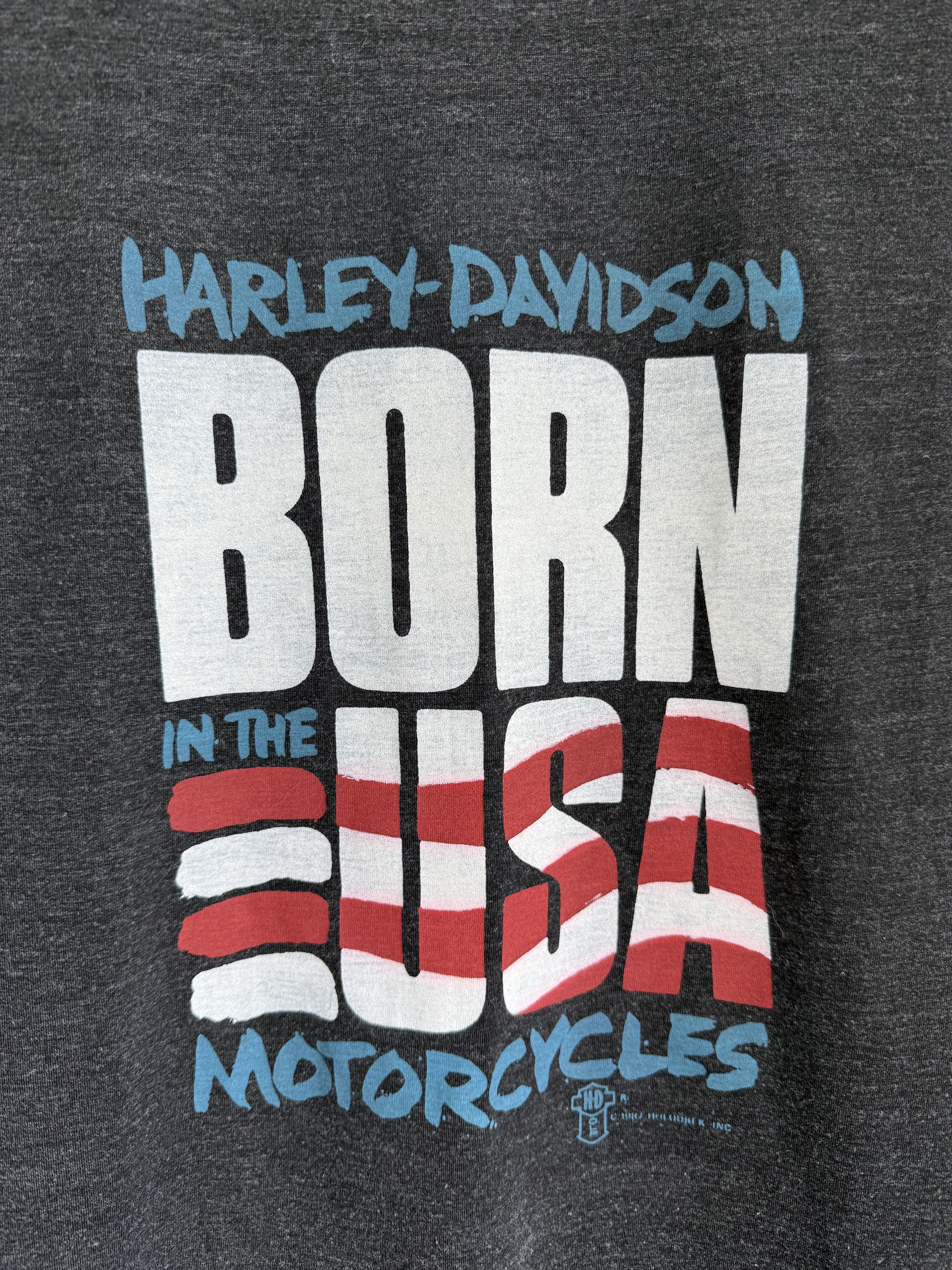 Harley Davidson × Vintage Vintage 80s 1987 Harley Davidson Born in the USA tank top Size US L / EU 52-54 / 3 - 2 Thumbnail