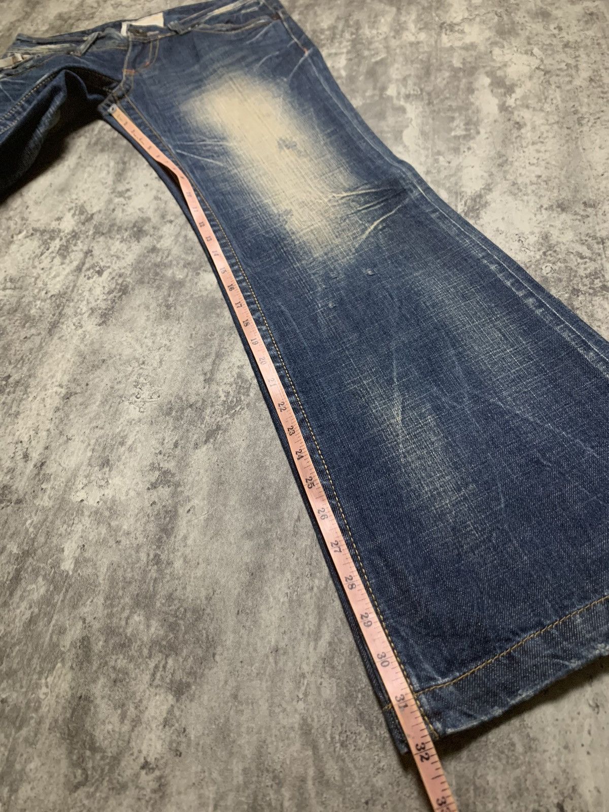 Tornado Mart Y2K Yoshitomo Nara x Lolita Acid Wash Clawmark Super Flare Size US 32 / EU 48 - 14 Thumbnail