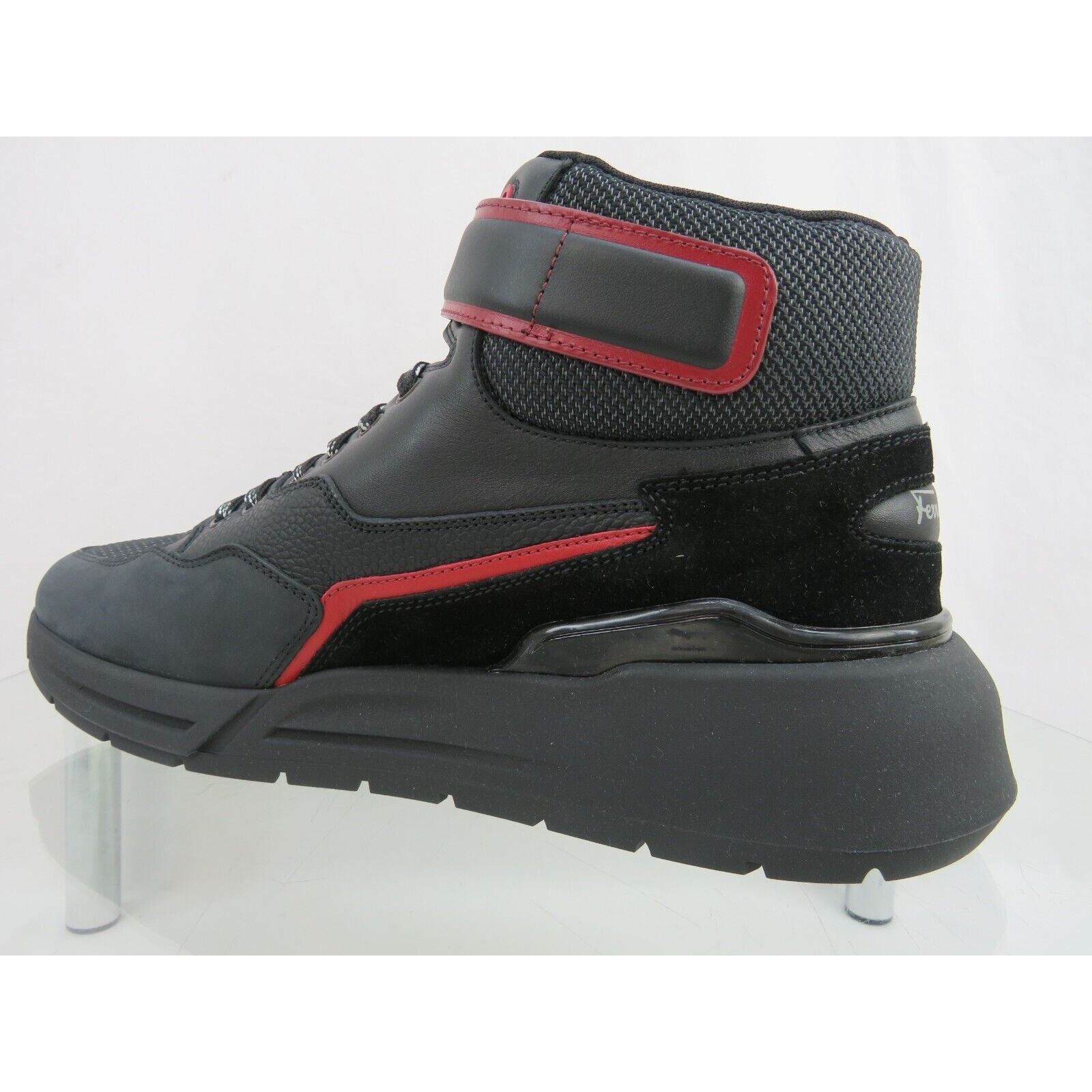 Salvatore Ferragamo COSMA HIGH BLACK LEATHER GANCINI MESH LACE SNEAKERS 11.5 M Size US 11.5 / EU 44-45 - 9 Thumbnail