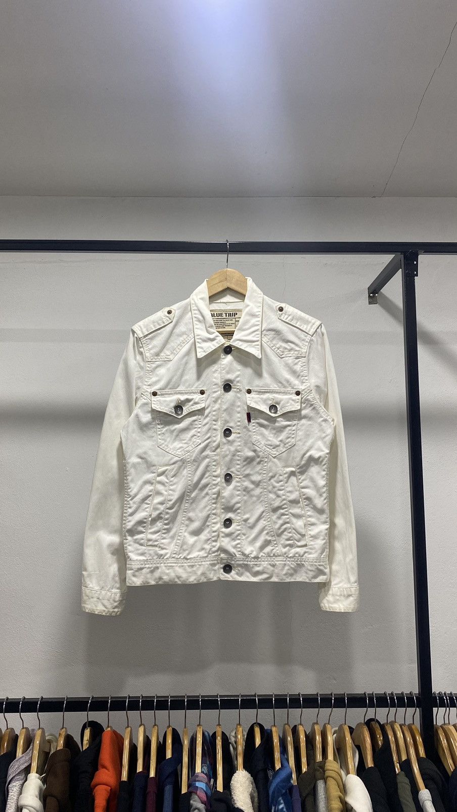 Edwin × Japanese Brand × Vintage Edwin 503 White Denim Jacket 90s Size US S / EU 44-46 / 1 - 10 Thumbnail