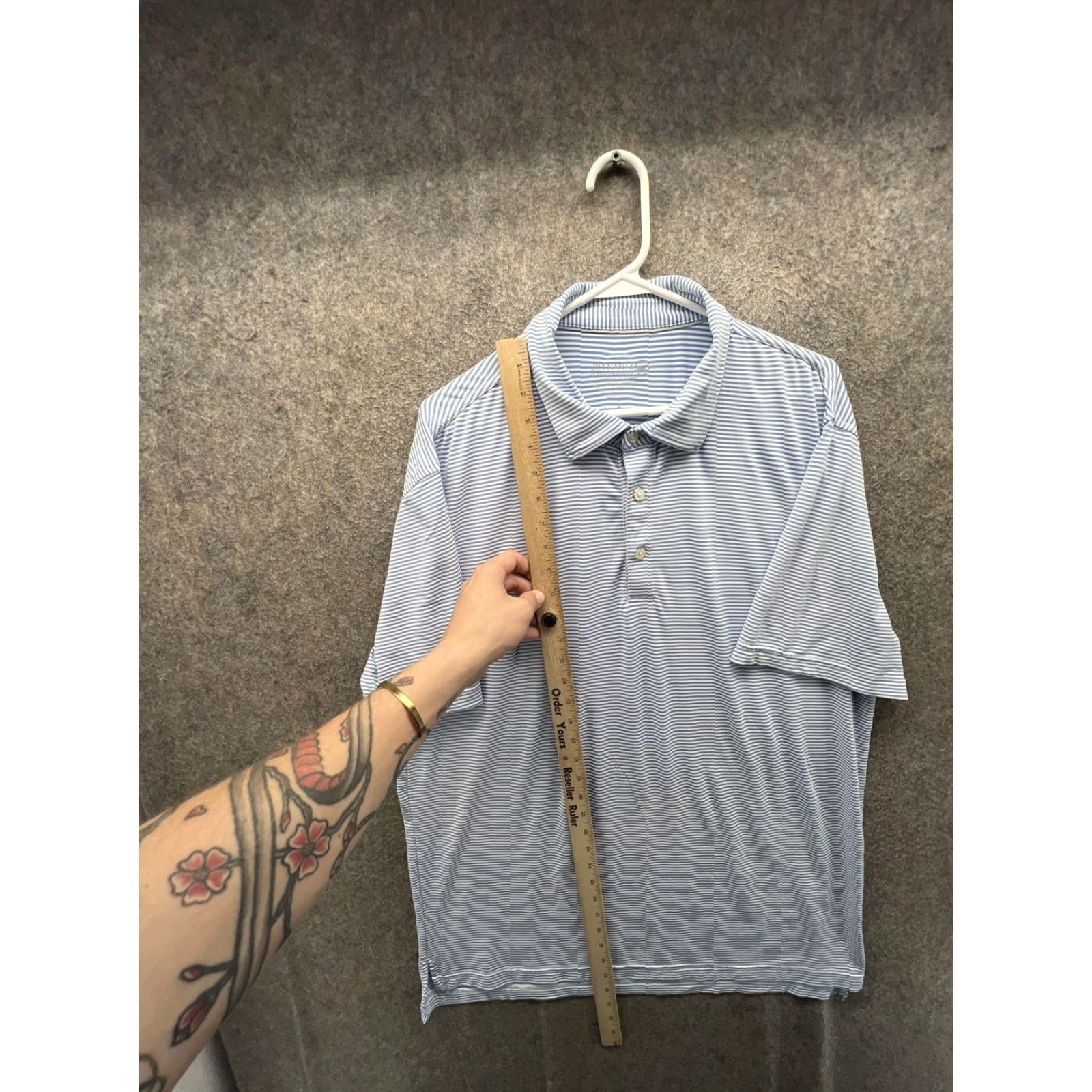 Vineyard Vines VINEYARD VINES Jim Nantz Polo Shirt Mens 2XL Blue Stripe Golf Performance Polo Short Sleeve Casual Shirt Mens 2XL Size US XXL / EU 58 / 5 - 3 Thumbnail