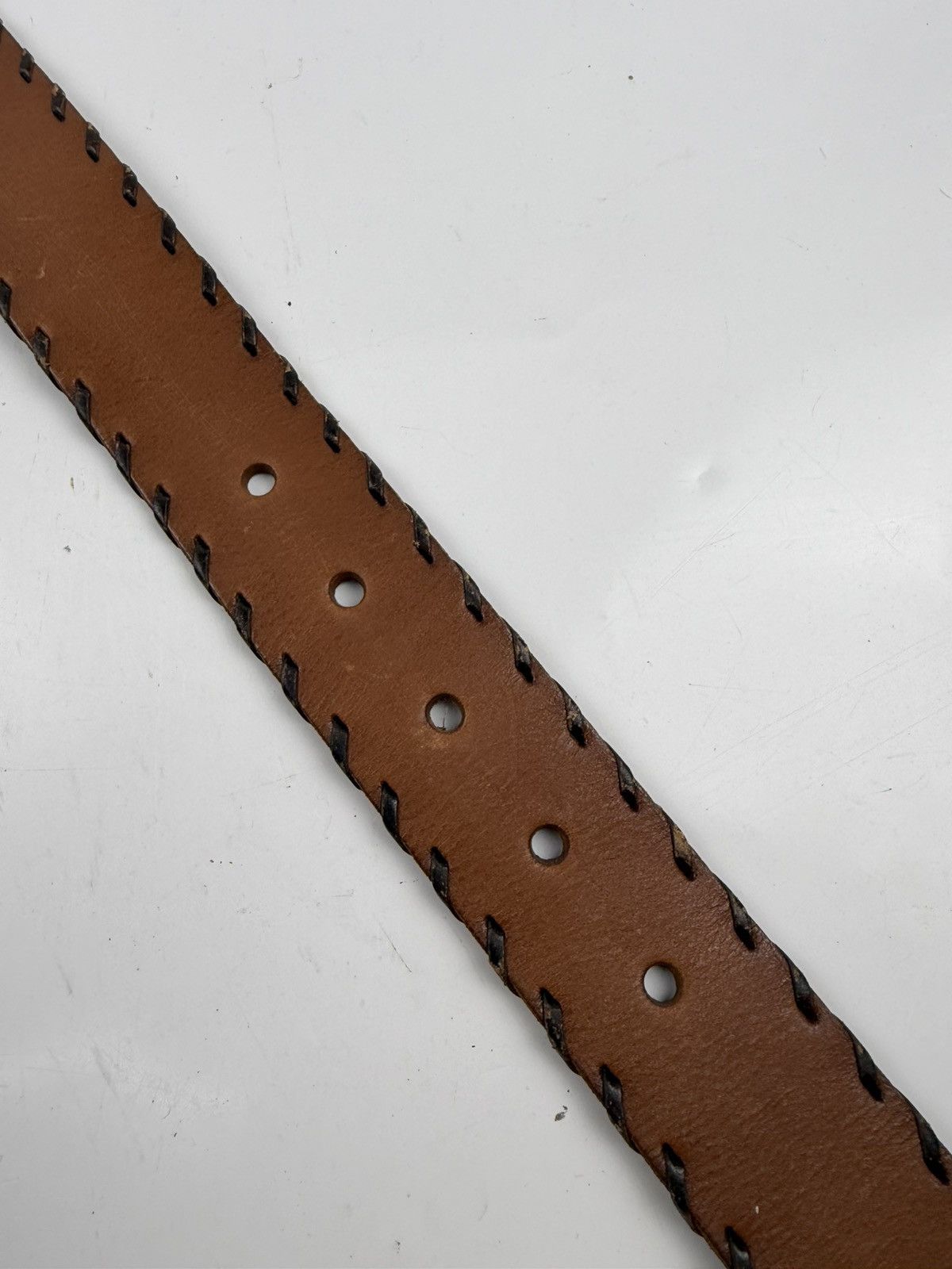 Japanese Brand rare design genuine leather belt tc50 Size 32 - 3 Thumbnail