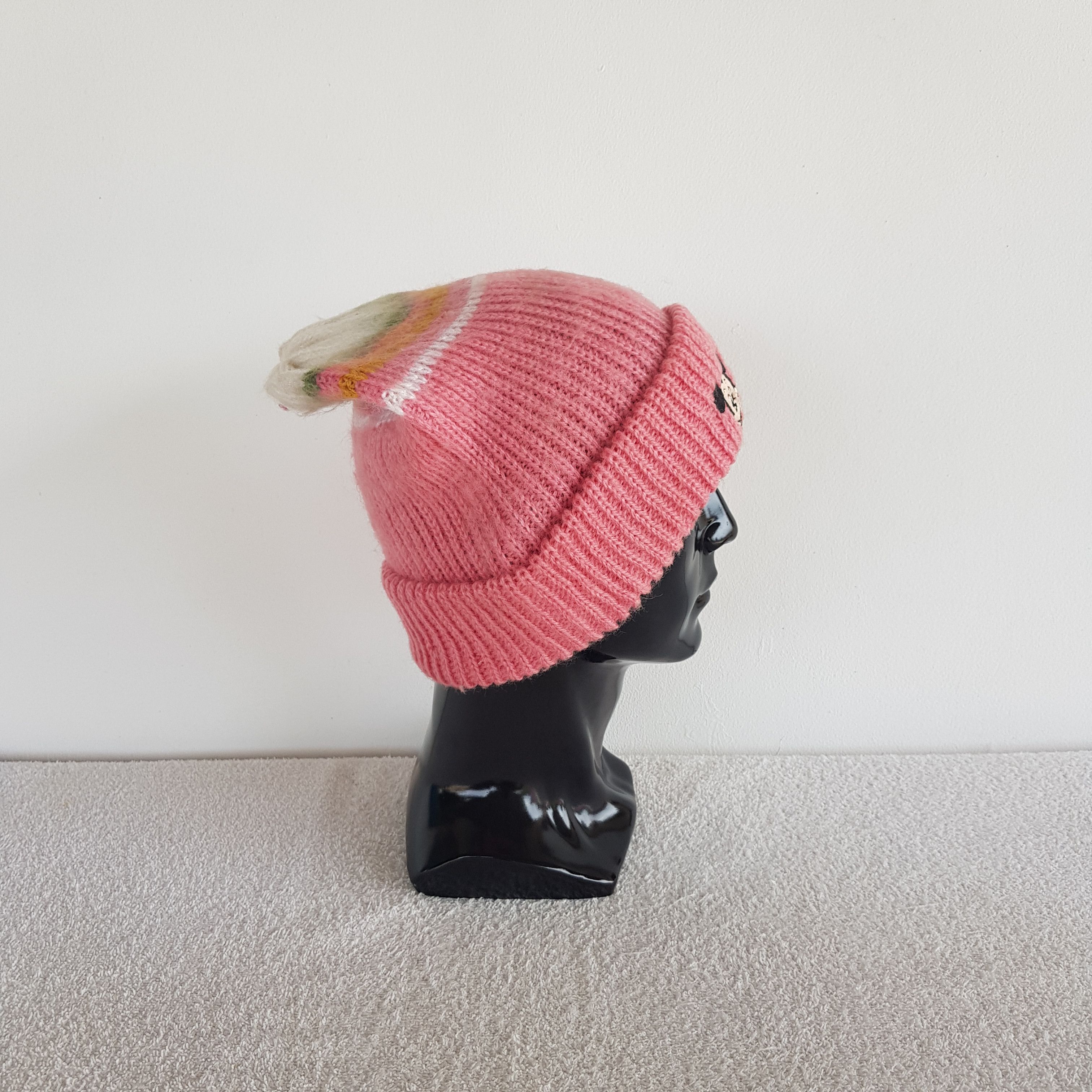 Disney Vintage 80s Mickey Mouse Beanie Ribbed Knit Snow Caps Hats. Size ONE SIZE - 3 Thumbnail