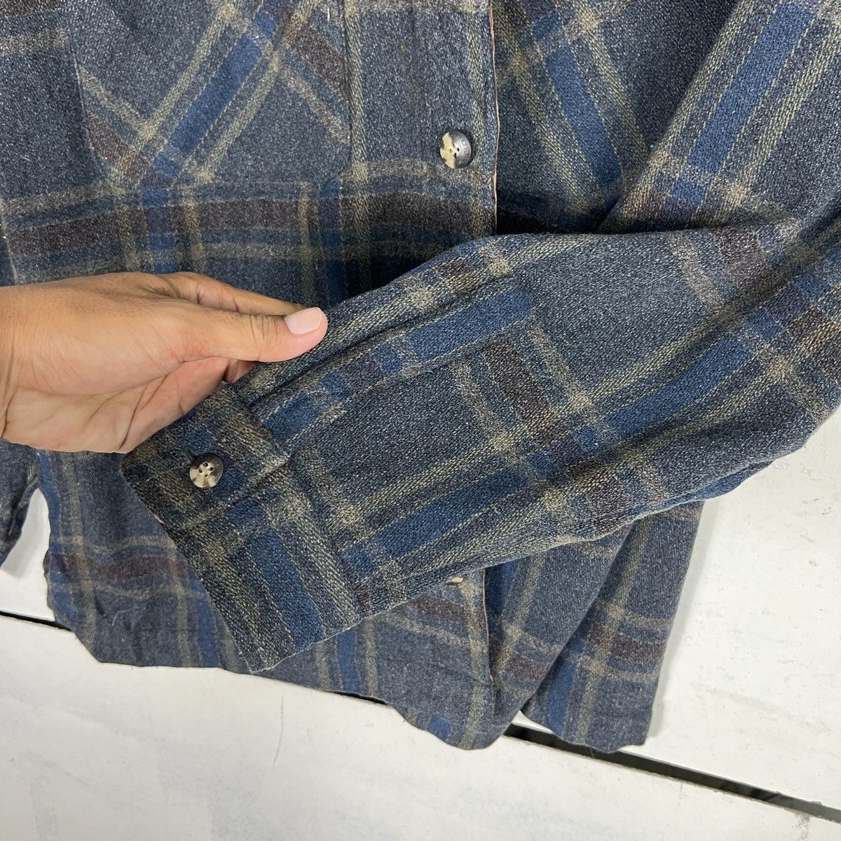 Issey Miyake 🔥 VINTAGE INTERMEZZO WOOL PLAID SHADOWS CPO JACKET Size US L / EU 52-54 / 3 - 16 Thumbnail