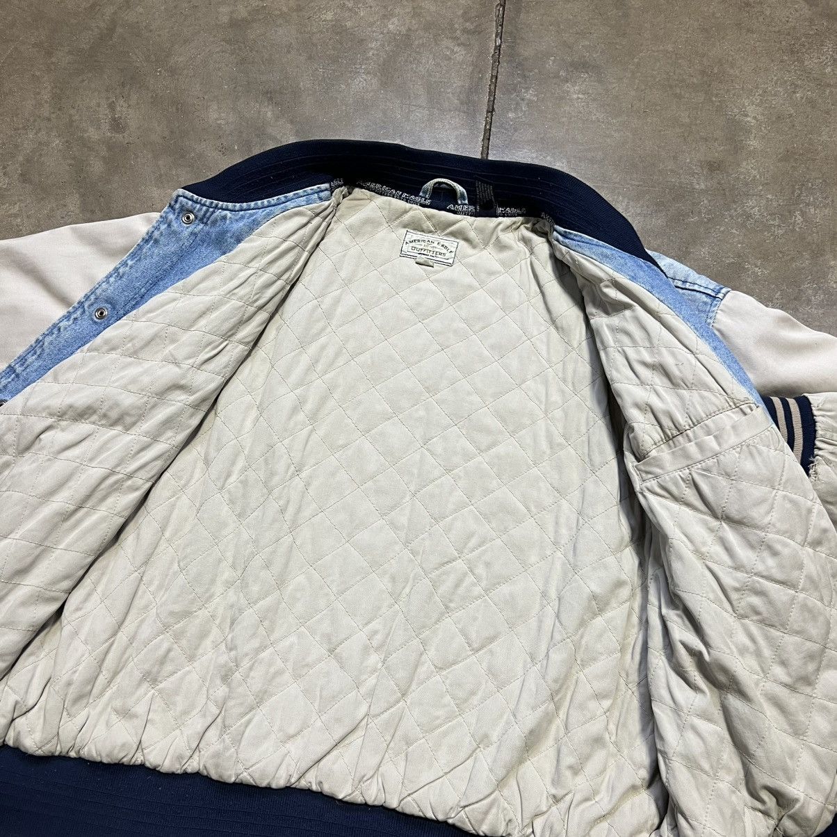 American Eagle Outfitters Vintage American Eagle Denim Bomber Jacket Varsity Faded Y2K Size US L / EU 52-54 / 3 - 9 Thumbnail