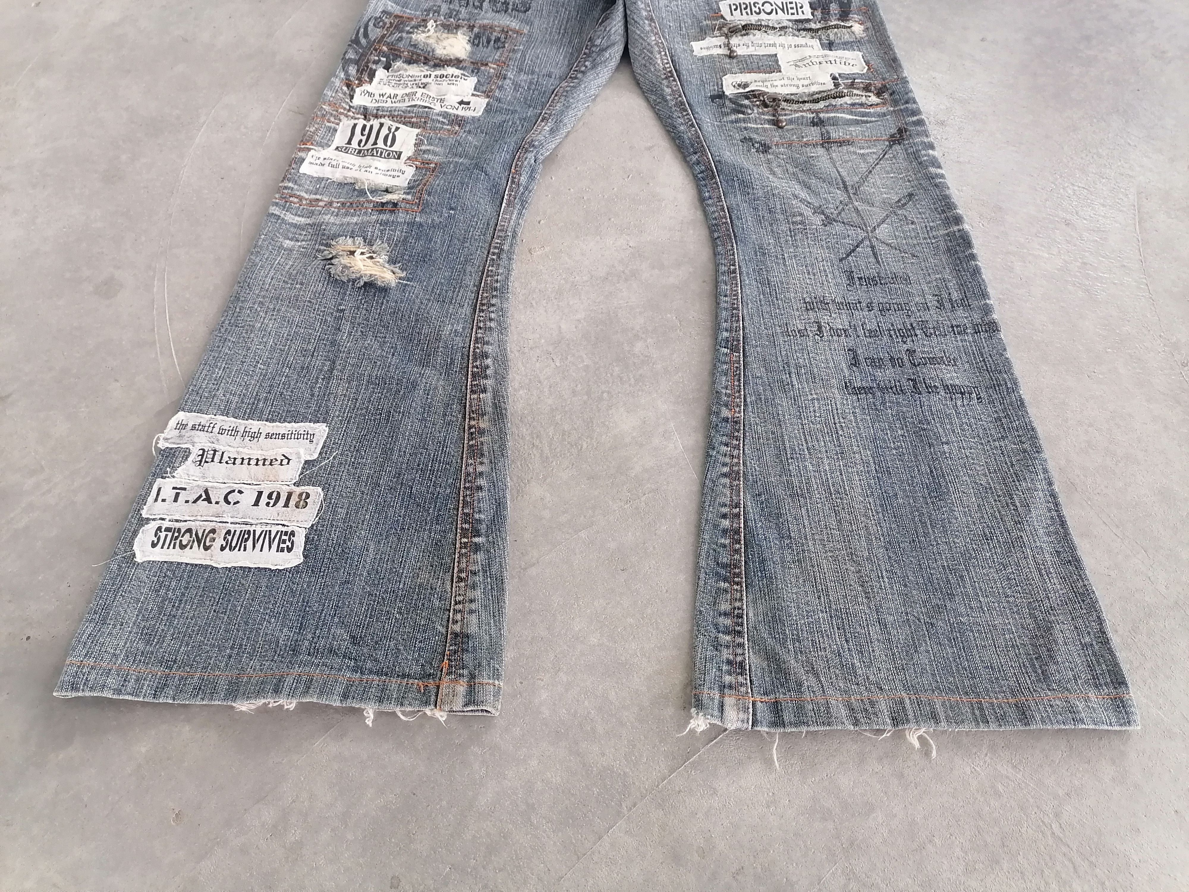 Seditionaries Flare Jeans In The Attic Gothic Erd Distressed Denim Pants Size US 31 - 3 Thumbnail