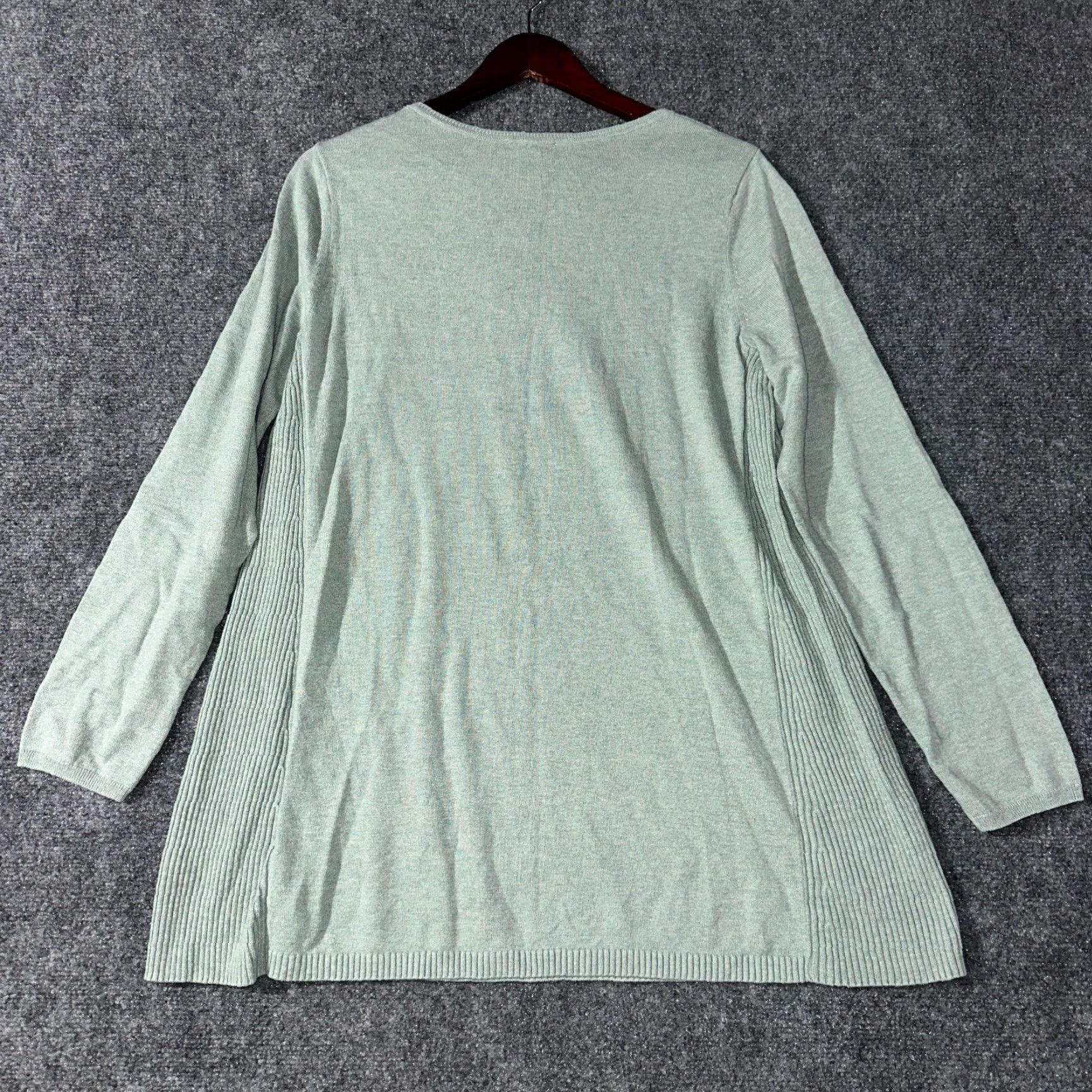 J. Jill J Jill Sweater Women M Green Cotton Blend Long Sleeve Pullover Ribbed Side Size M / US 6-8 / IT 42-44 - 6 Thumbnail