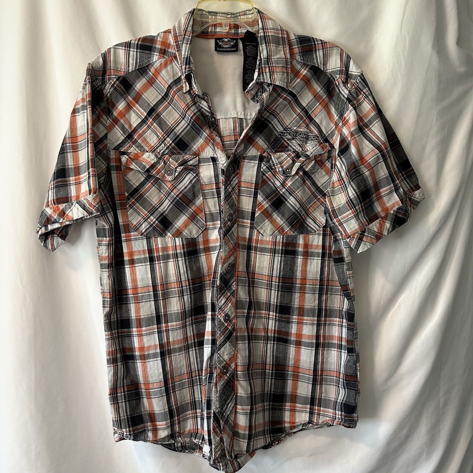 Harley Davidson Harley-Davidson Perform Vented Skull Graphic Plaid LR Shirt Size US L / EU 52-54 / 3 - 15 Thumbnail