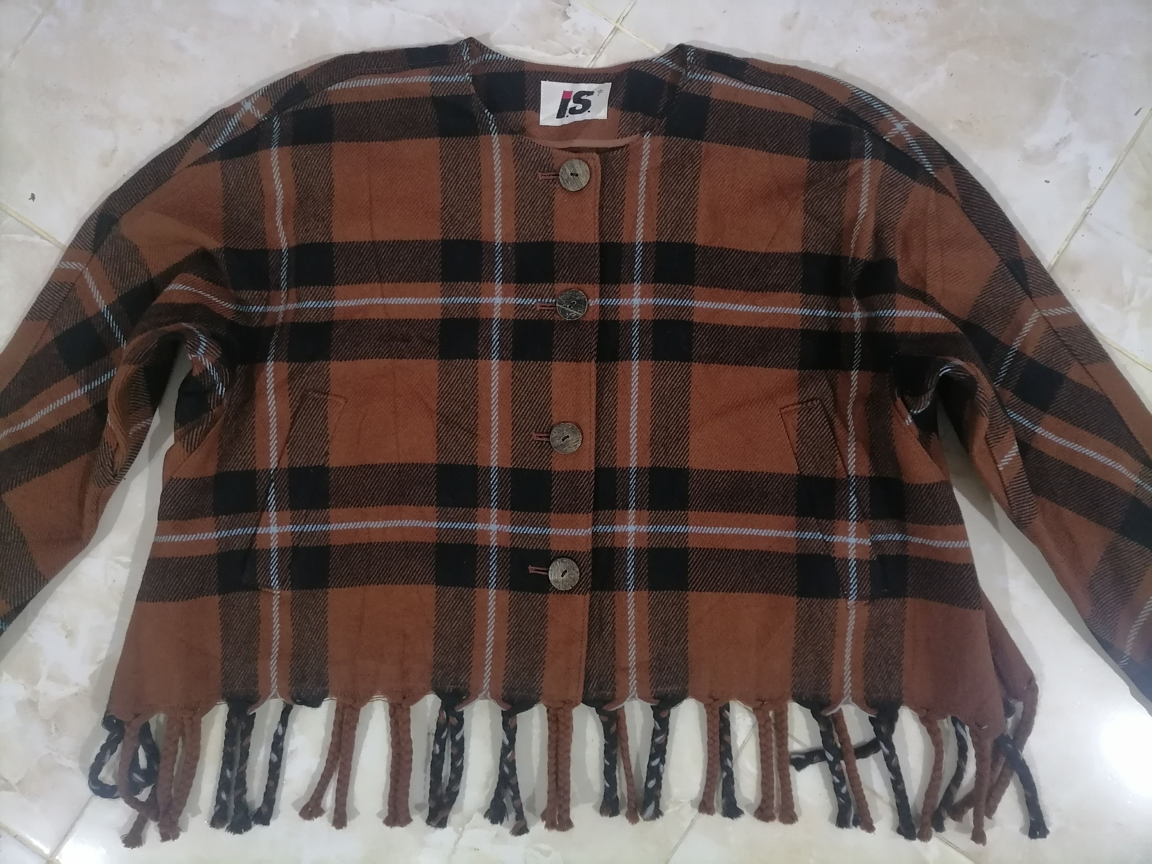 Issey Miyake × Vintage Issey Miyake Checked Pattern Wool Blouse Size M / US 6-8 / IT 42-44 - 3 Thumbnail