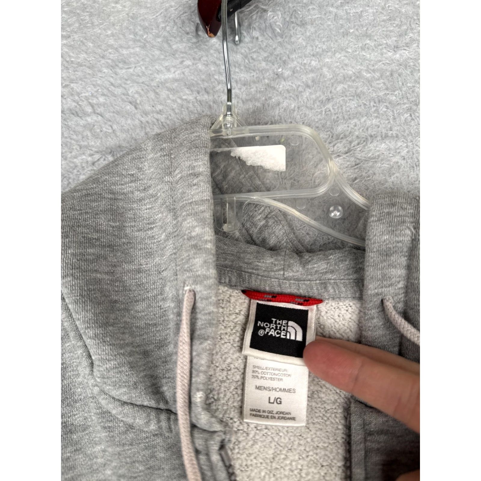 The North Face The North Face Jacket Mens L Gray Fleece Hooded Short Sleeve Full Zip Varsity Logo Pocket Size US 33 - 7 Thumbnail
