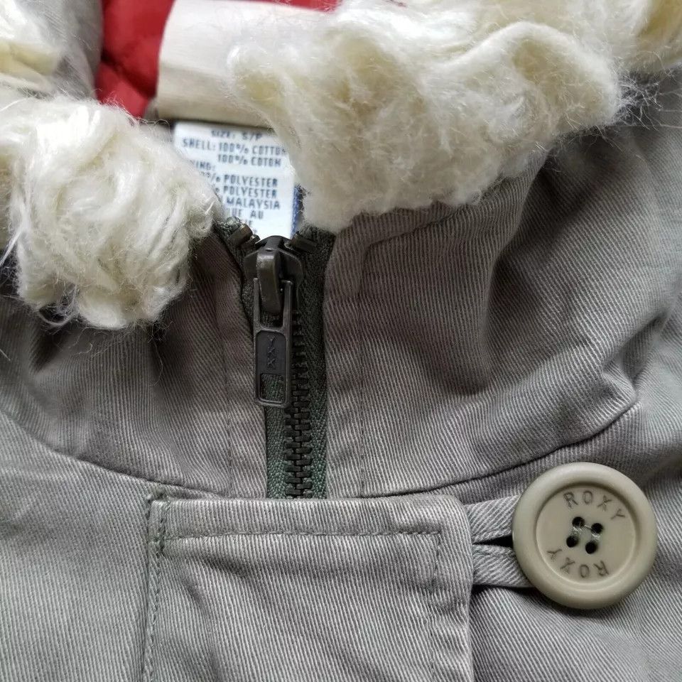 Other Roxy Jacket Womens Small Full Zip Buttons Hooded Cotton Size S / US 4 / IT 40 - 6 Thumbnail