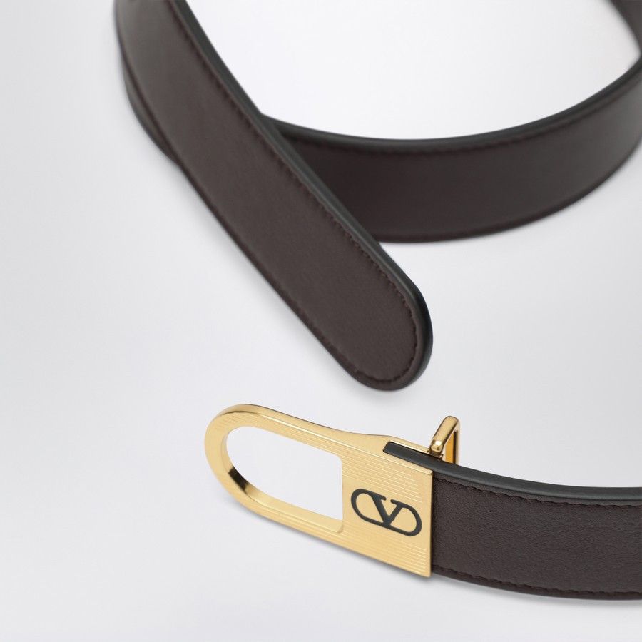 Valentino o1d2blof1025 Size: 105 / V Logo Signature Belt in Brown Size 42 - 3 Thumbnail