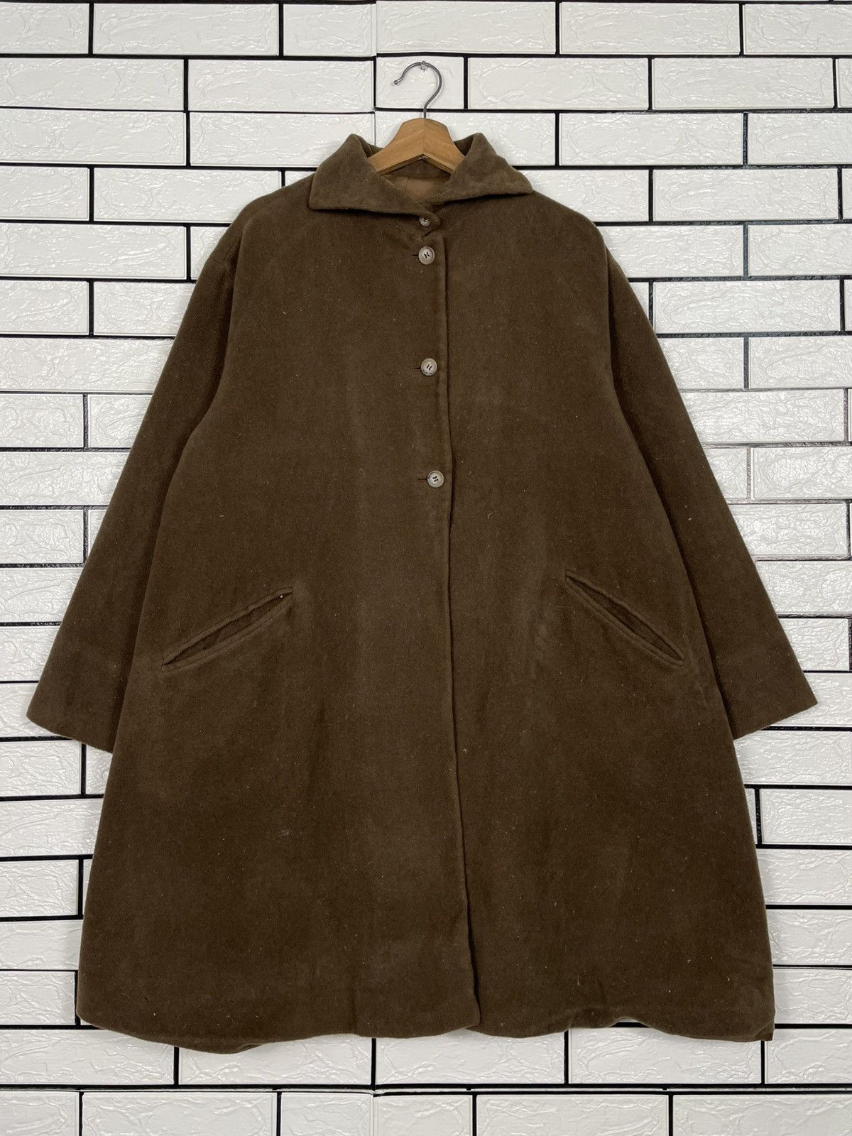 Other Ixia Made In Italy Brown Wool Cashmere Overcoat Size M / US 6-8 / IT 42-44 - 1 Thumbnail