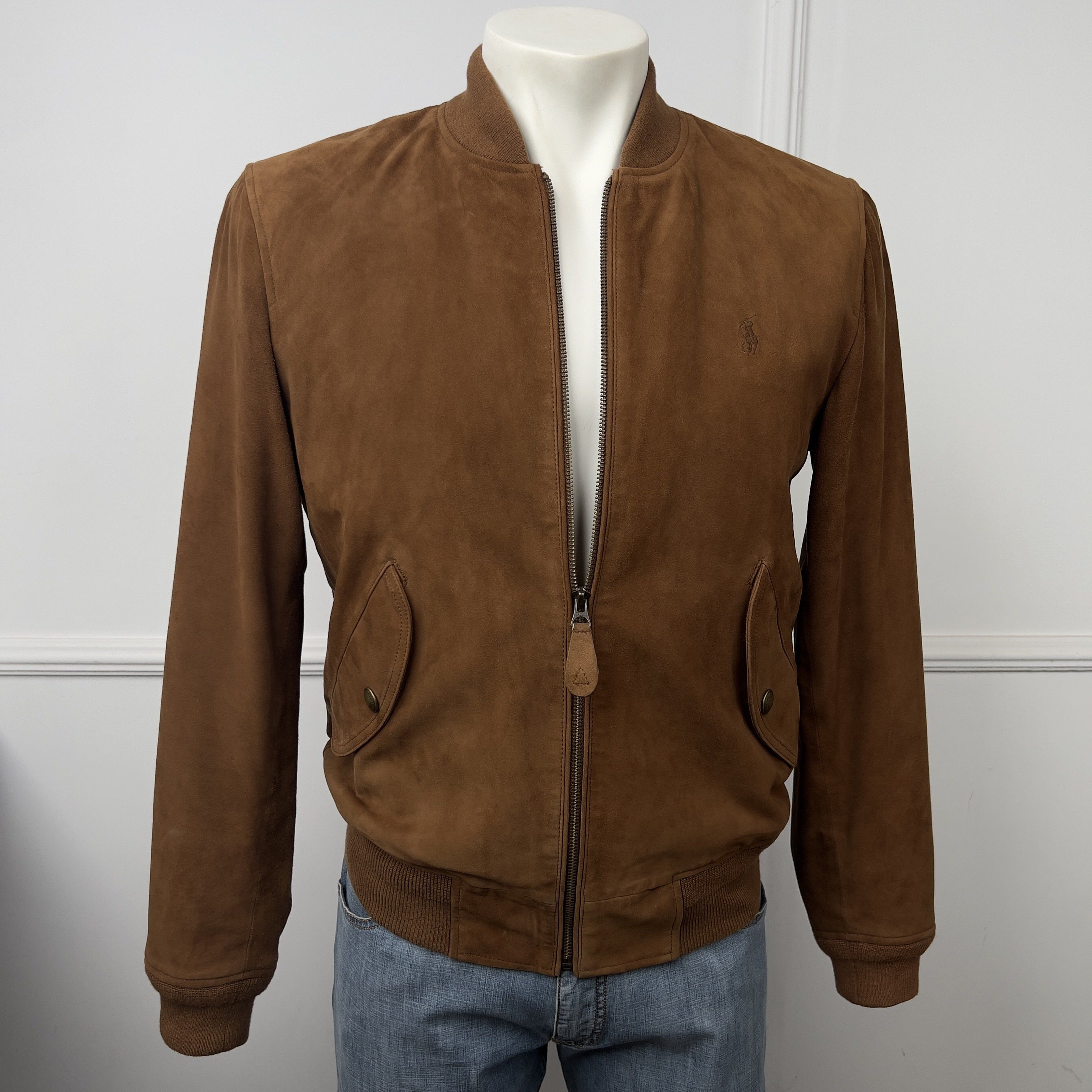 Polo Ralph Lauren Flight Jacket Country Brown Goat Suede Size US S / EU 44-46 / 1 - 5 Thumbnail