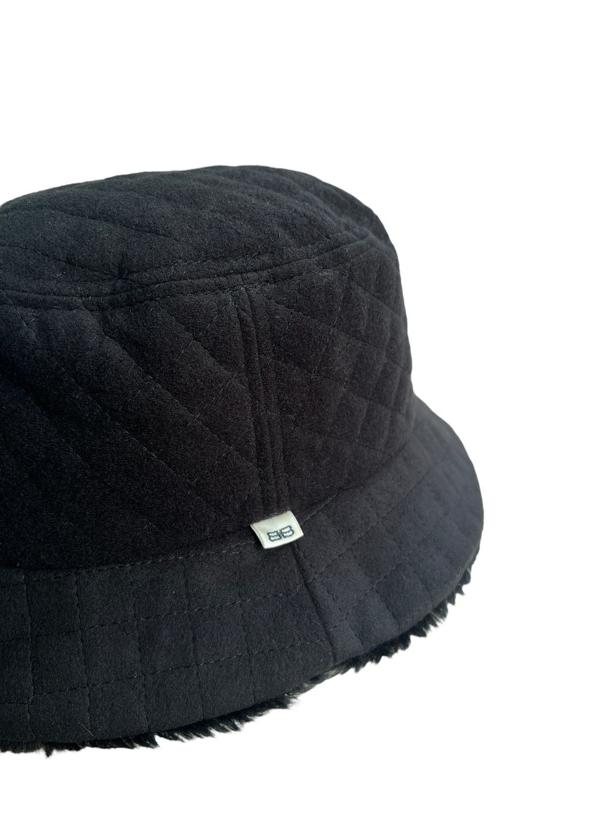 Balenciaga Vintage 1980 Balenciaga Quilted Faux Fur Bucket Hat Size ONE SIZE - 6 Thumbnail