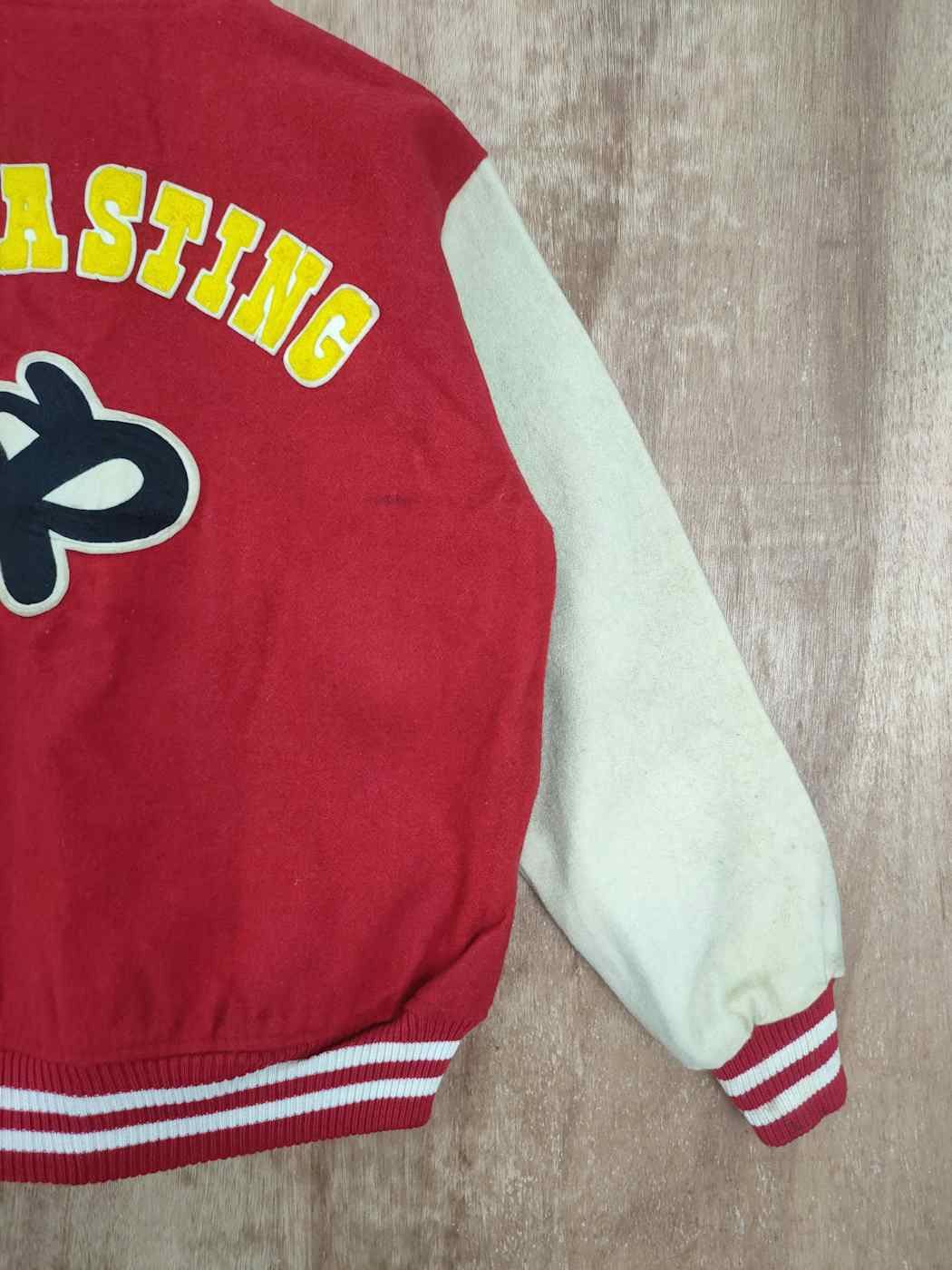 Vintage Die Casting red varsity jacket wool vintage #4213 DLAL Size US L / EU 52-54 / 3 - 3 Thumbnail