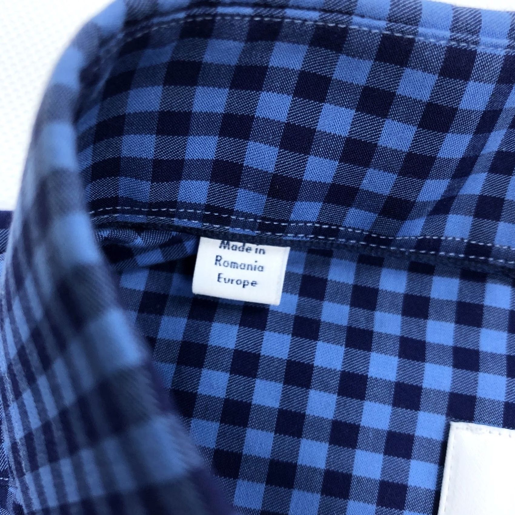Eton Eton Shirt Gingham Button-Up Men's L 16.5 Blue Casual Contemporary Size US L / EU 52-54 / 3 - 6 Thumbnail